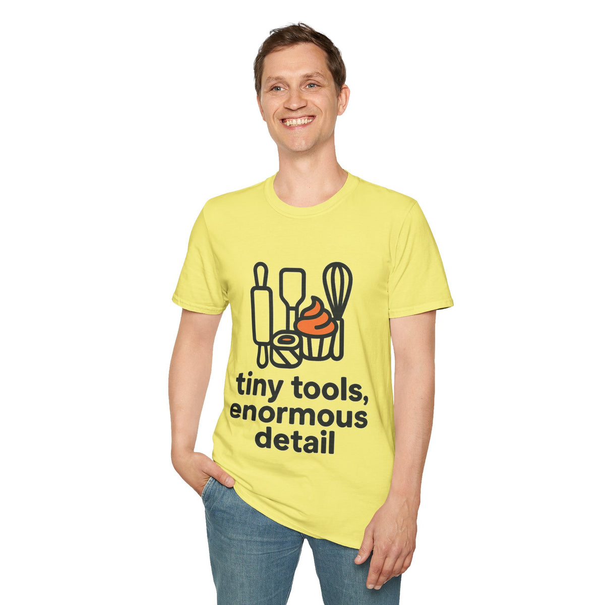 "Tiny Tools Enormous Detail" Minimalist Crafting Slogan Tee - Cute Model Builder White T-Shirt - Trending Now - September 2026