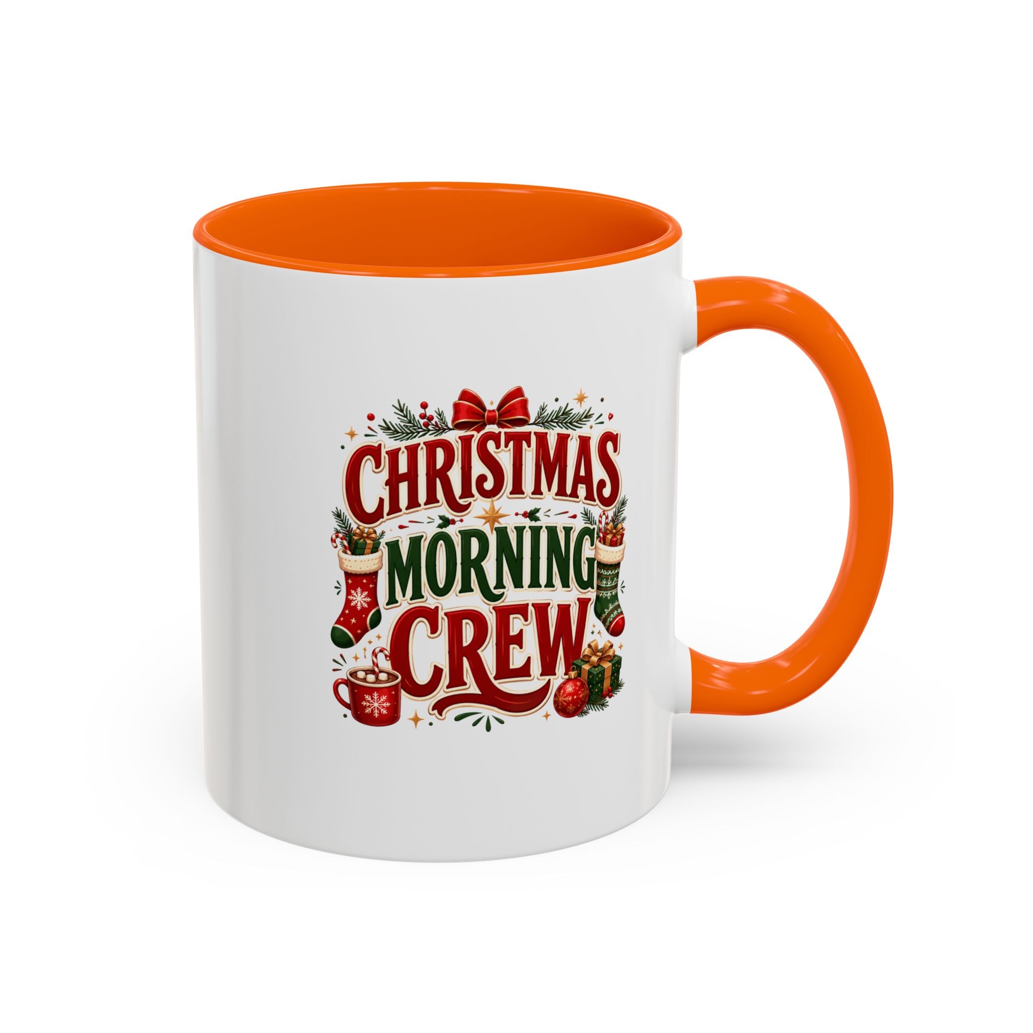 Christmas Morning Crew Accent Coffee Mug – Holiday Coffee Cup