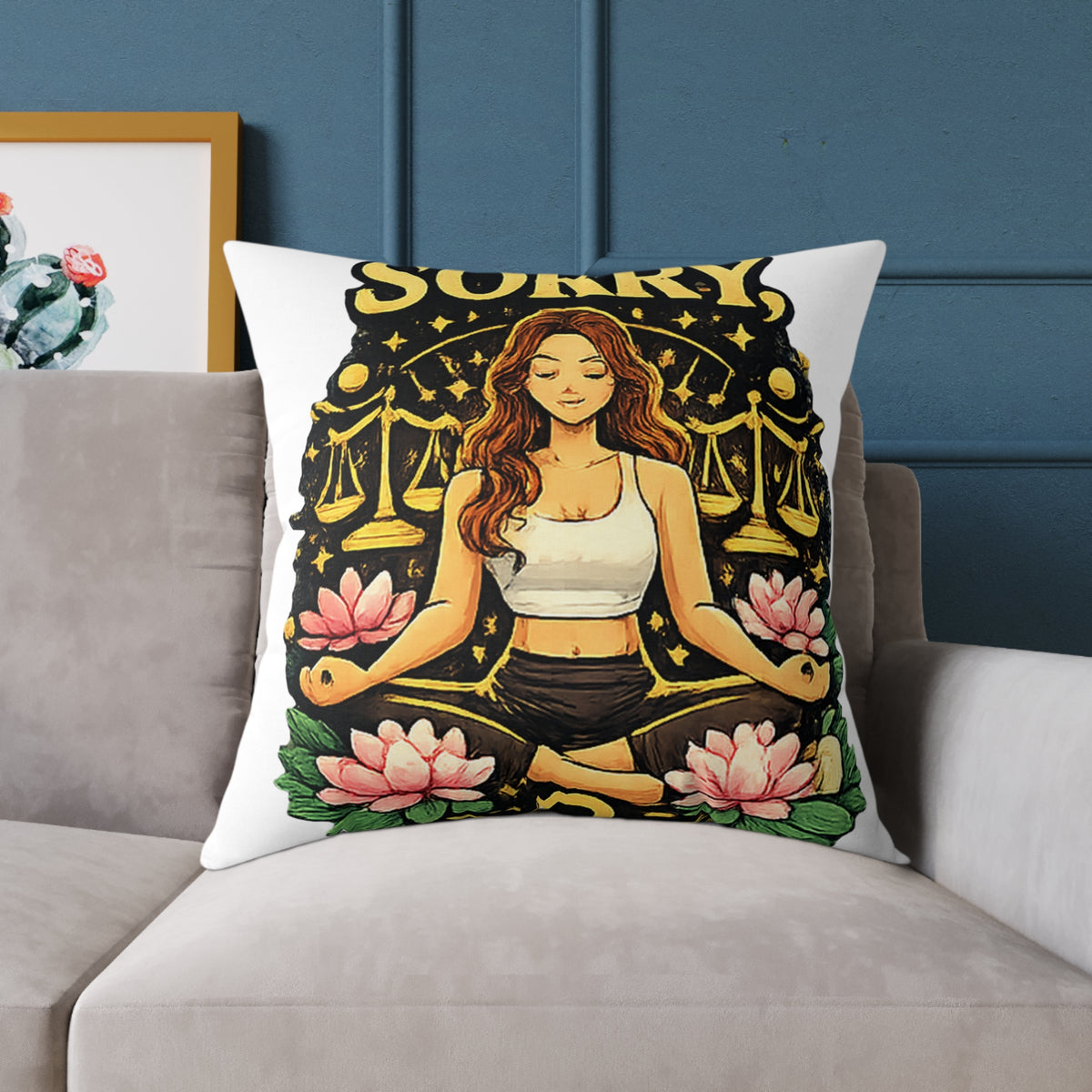Libra Zodiac Libra Sorry Square Poly Canvas Pillow