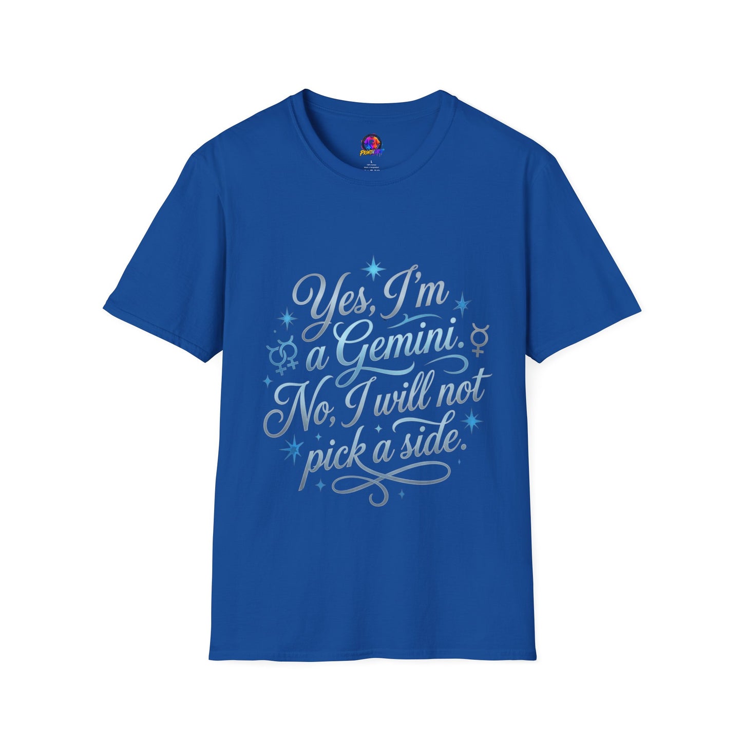 Yes, I'm a Gemini T-Shirt — Funny Zodiac Astrology Tee (“No, I will not pick a side”)
