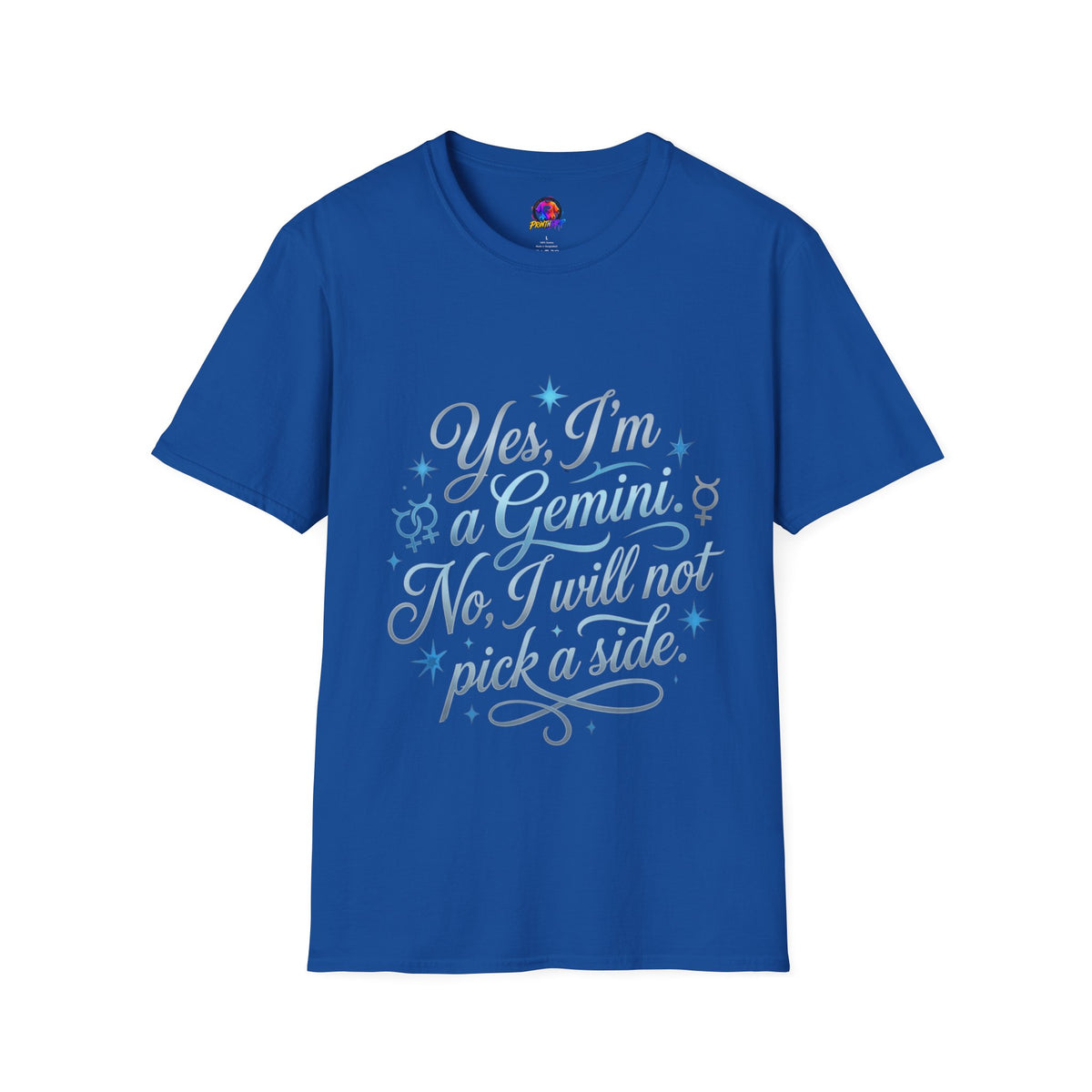 Yes, I'm a Gemini T-Shirt — Funny Zodiac Astrology Tee (“No, I will not pick a side”)