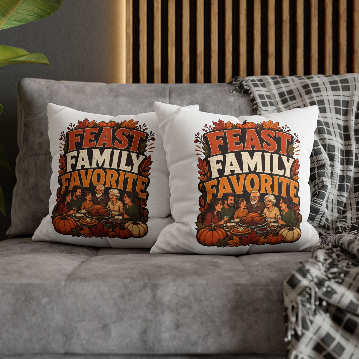 Thanksgiving Feast Family Favorite Decorative Pillow