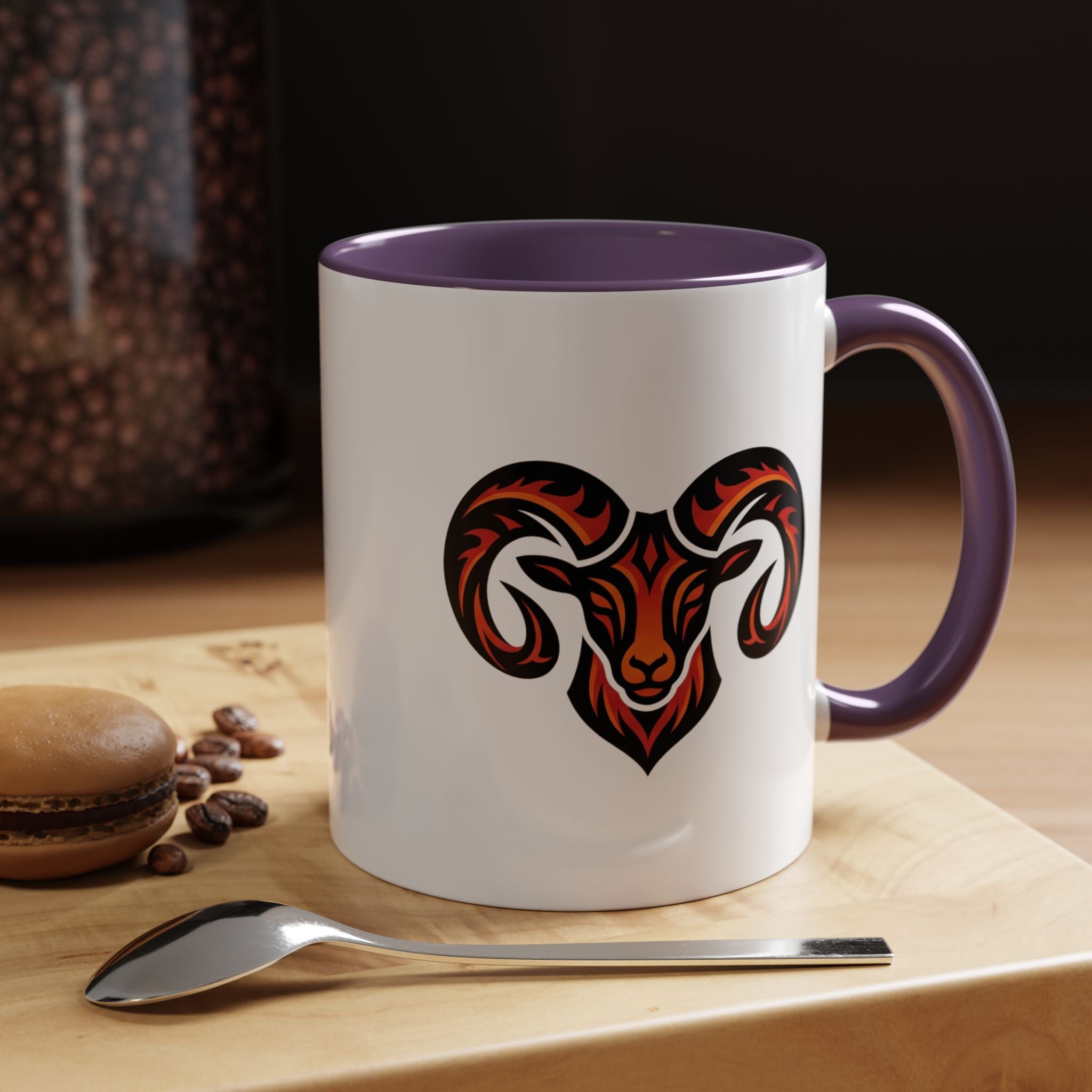 Ram Head Coffee Mug — Bold Tribal Goat Design Accent Mug