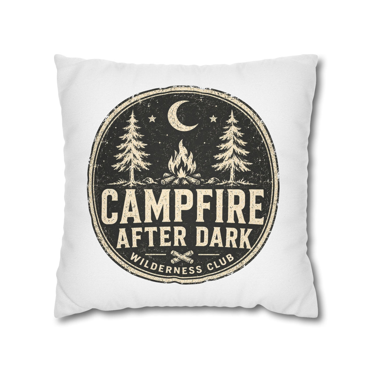 Campfire After Dark Decorative Pillowcase Milo Bailey Dog Dad Mom — Wilderness Camping Accent