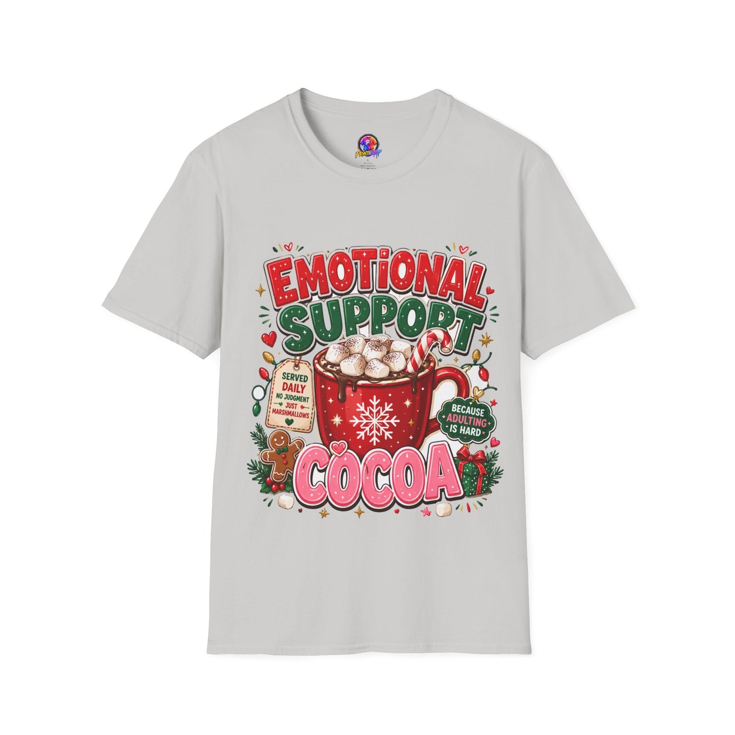 Emotional Support Cocoa T-Shirt — Holiday Hot Chocolate Graphic Tee