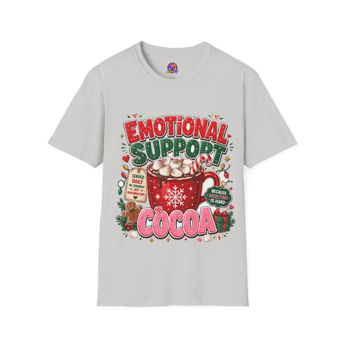 Emotional Support Cocoa T-Shirt — Holiday Hot Chocolate Graphic Tee
