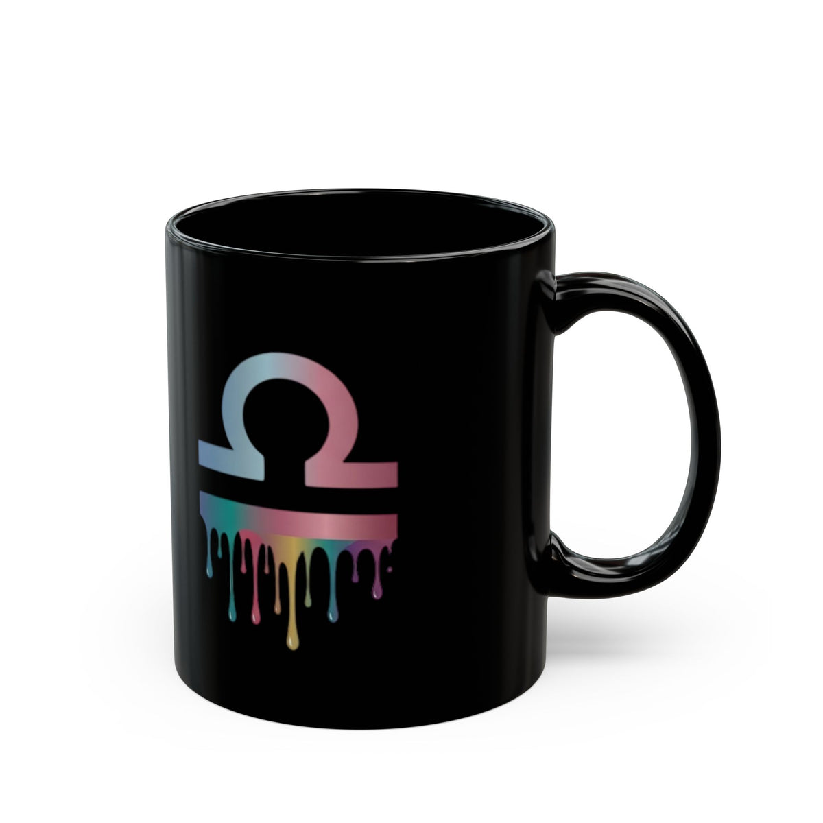 Libra Zodiac Libra Horoscope Mug — Rainbow Drip Zodiac Coffee Cup