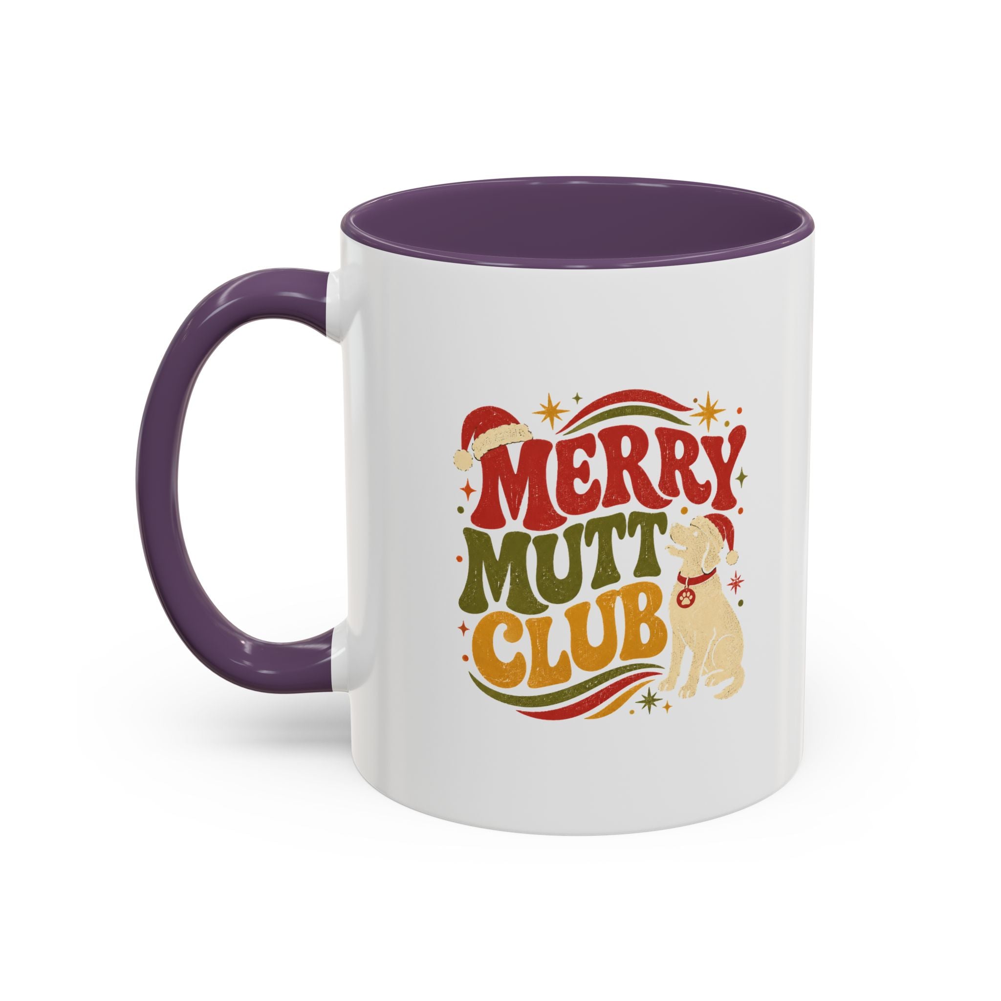 Modern Day Christmas Merry Mutt Club Accent Coffee Mug — Festive Dog Lover Holiday Gift