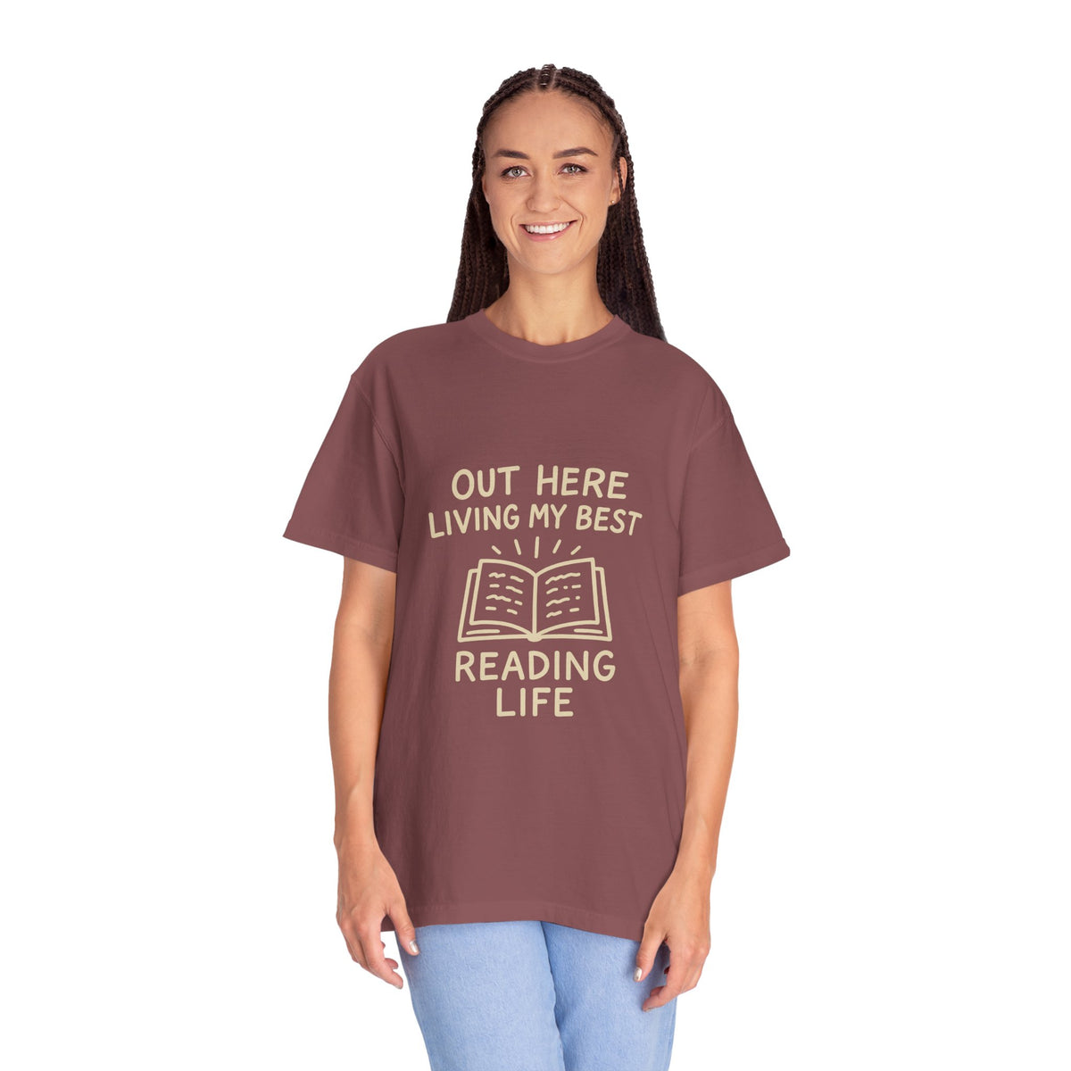 Reading Life T-Shirt — "Out Here Living My Best Reading Life" Book Lover Tee - Trending Now - October 2026