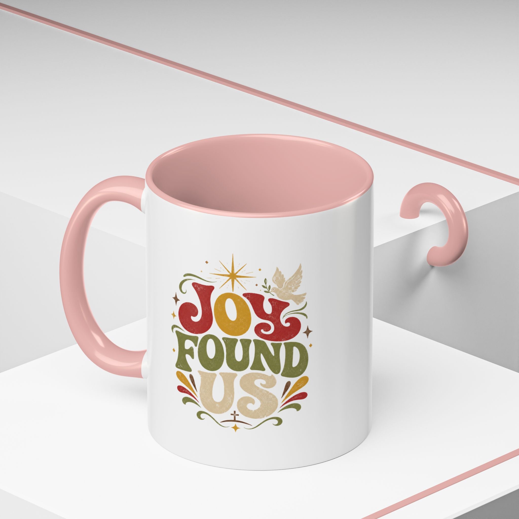 Christmas Joy Found Us Mug — Retro Holiday Coffee Cup