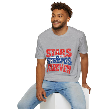 USA Stars & Stripes Forever T-Shirt — Patriotic Red White Blue Graphic Tee