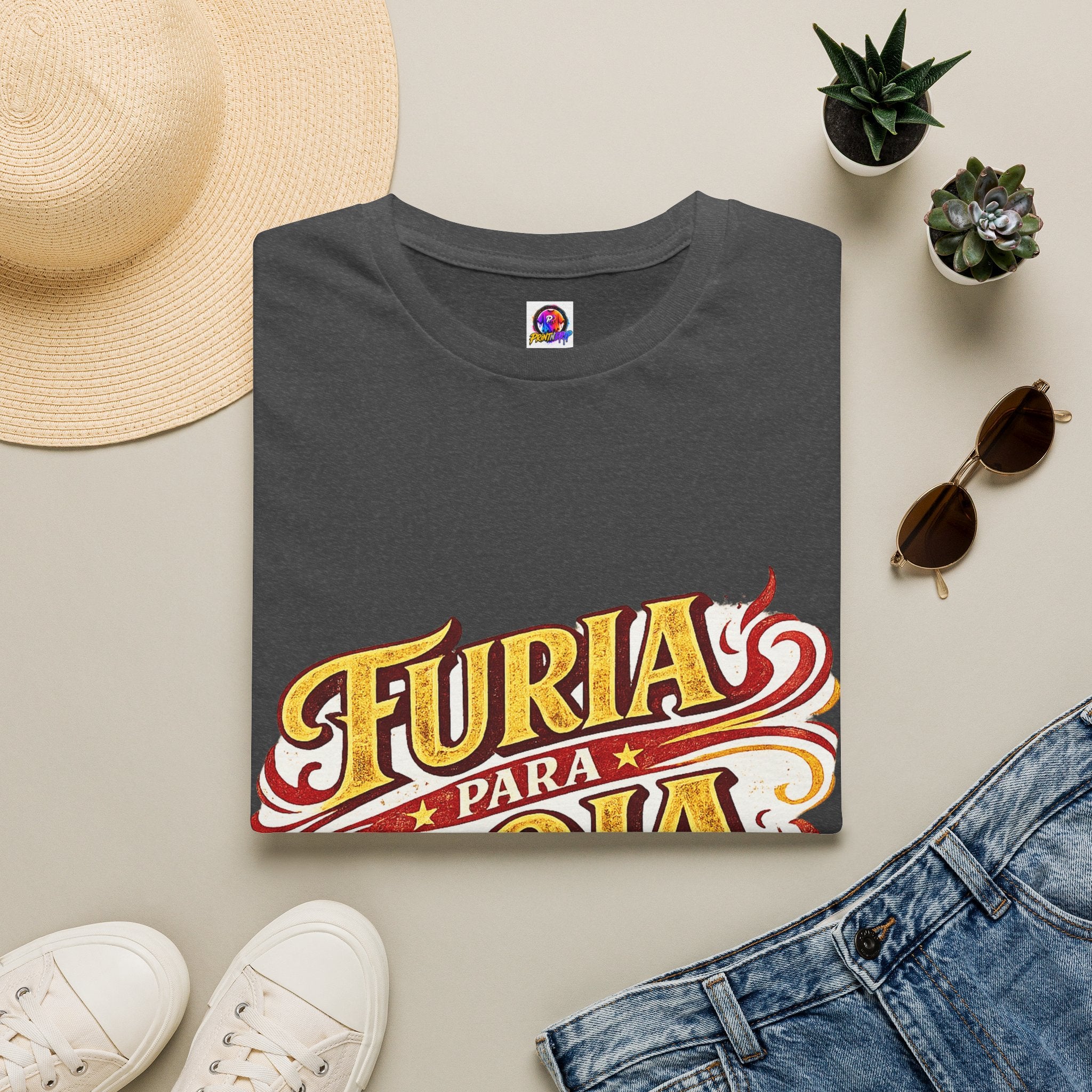 Spain Furia Para Roja T-Shirt — Vintage Flame Spanish Pride Soccer Tee