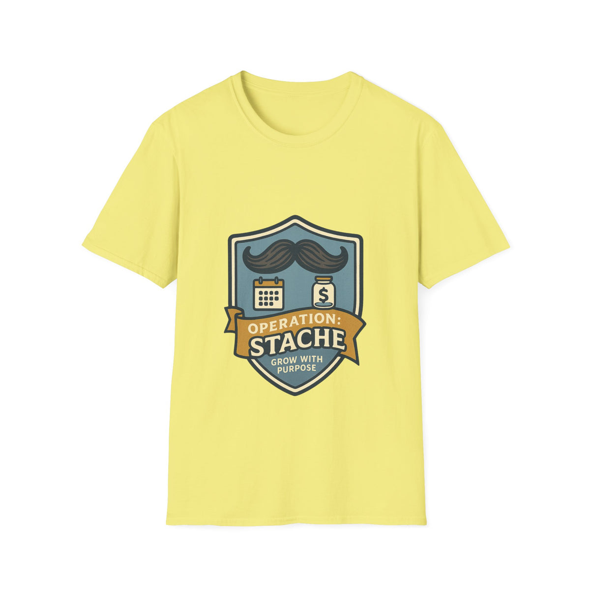 Mustache Badge T-Shirt — Stache Crest Graphic Tee - Trending Now - October 2026