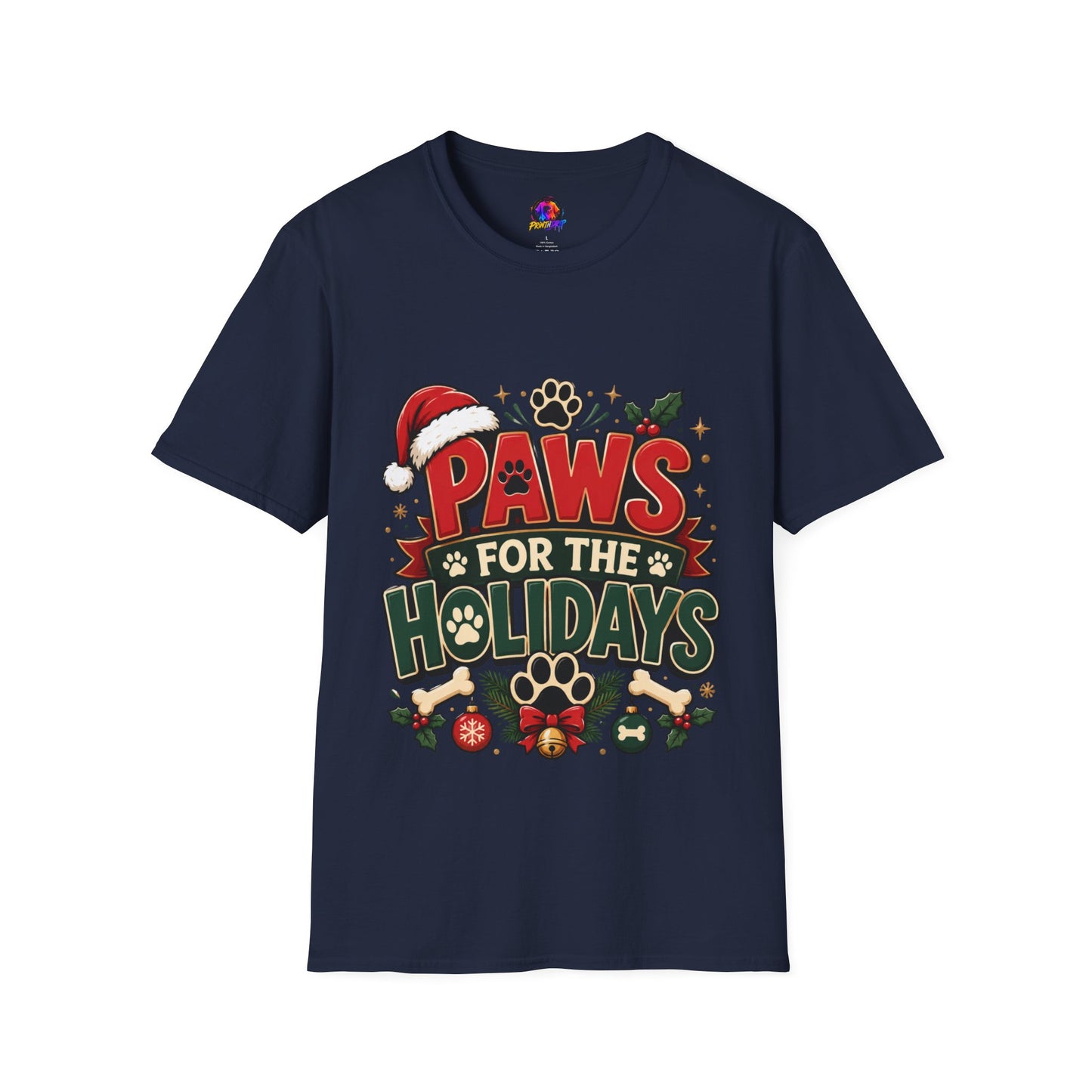 Paws for the Holidays T-Shirt — Festive Christmas Pet Lover Tee