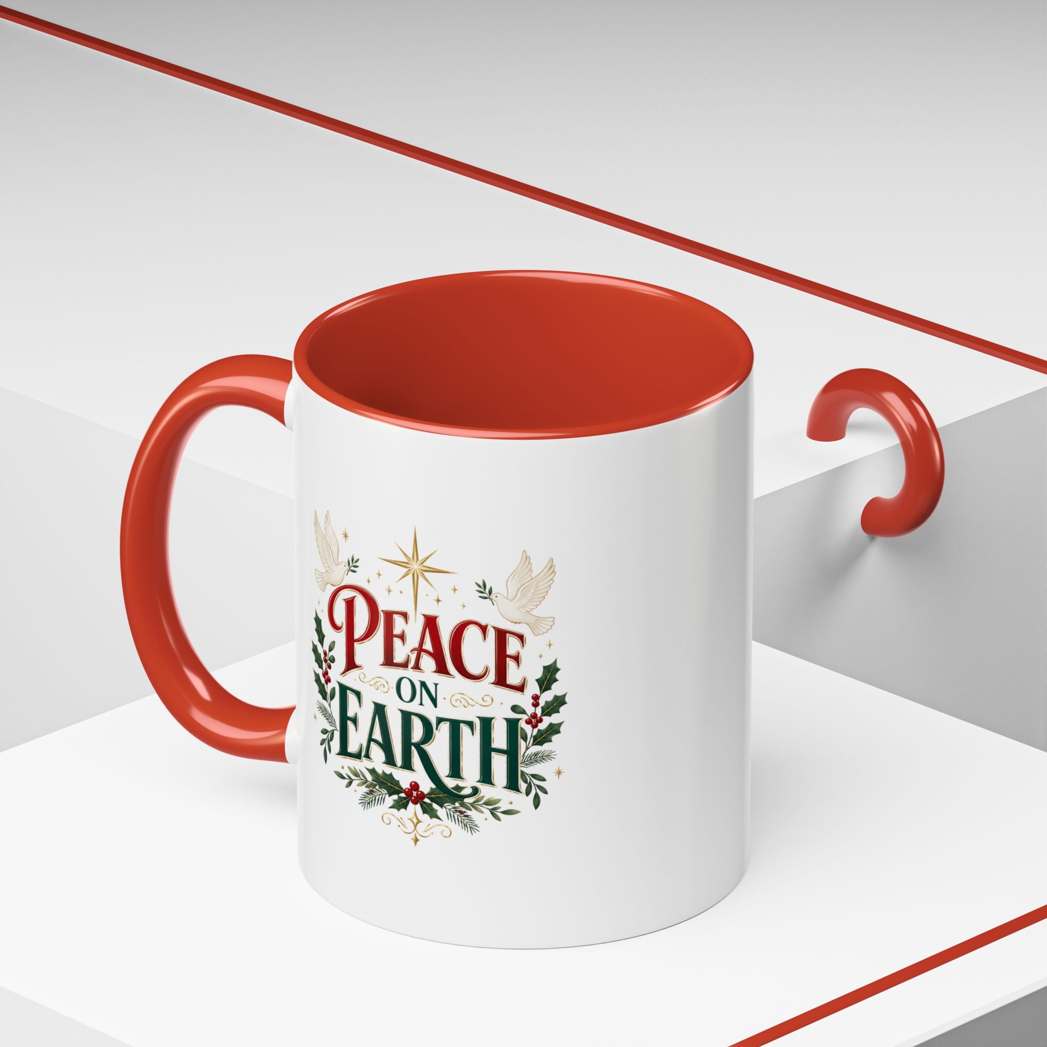 Peace on Earth Coffee Mug — Holiday Christmas Accent Mug