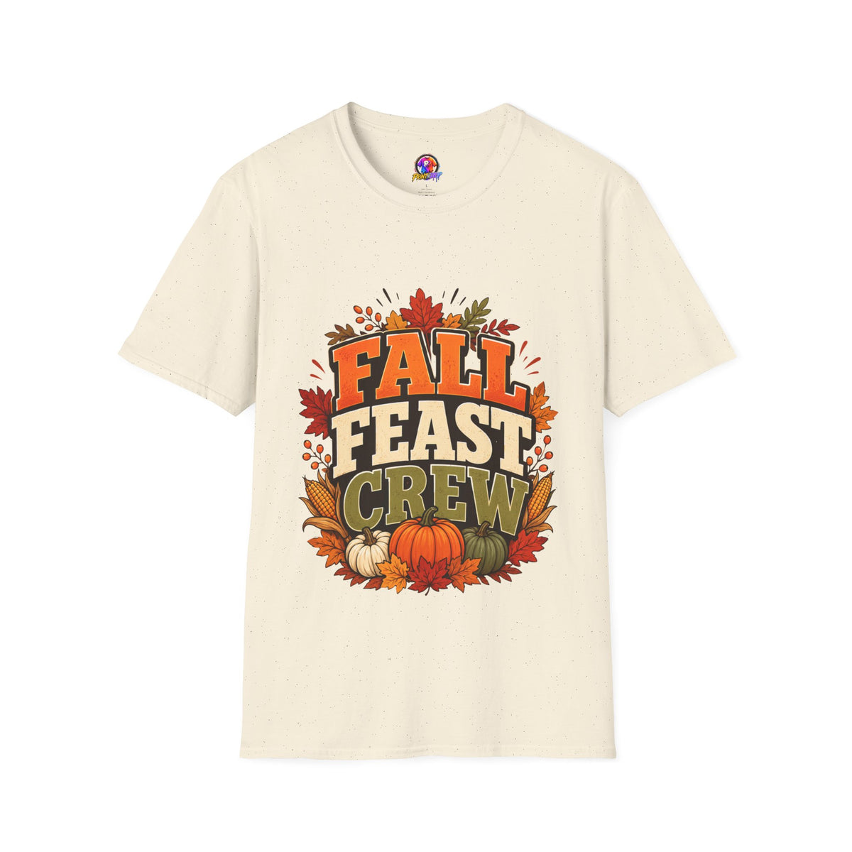 Thanksgiving T-Shirt Fall Feast Crew T-Shirt — Thanksgiving Pumpkin & Leaves Graphic Tee