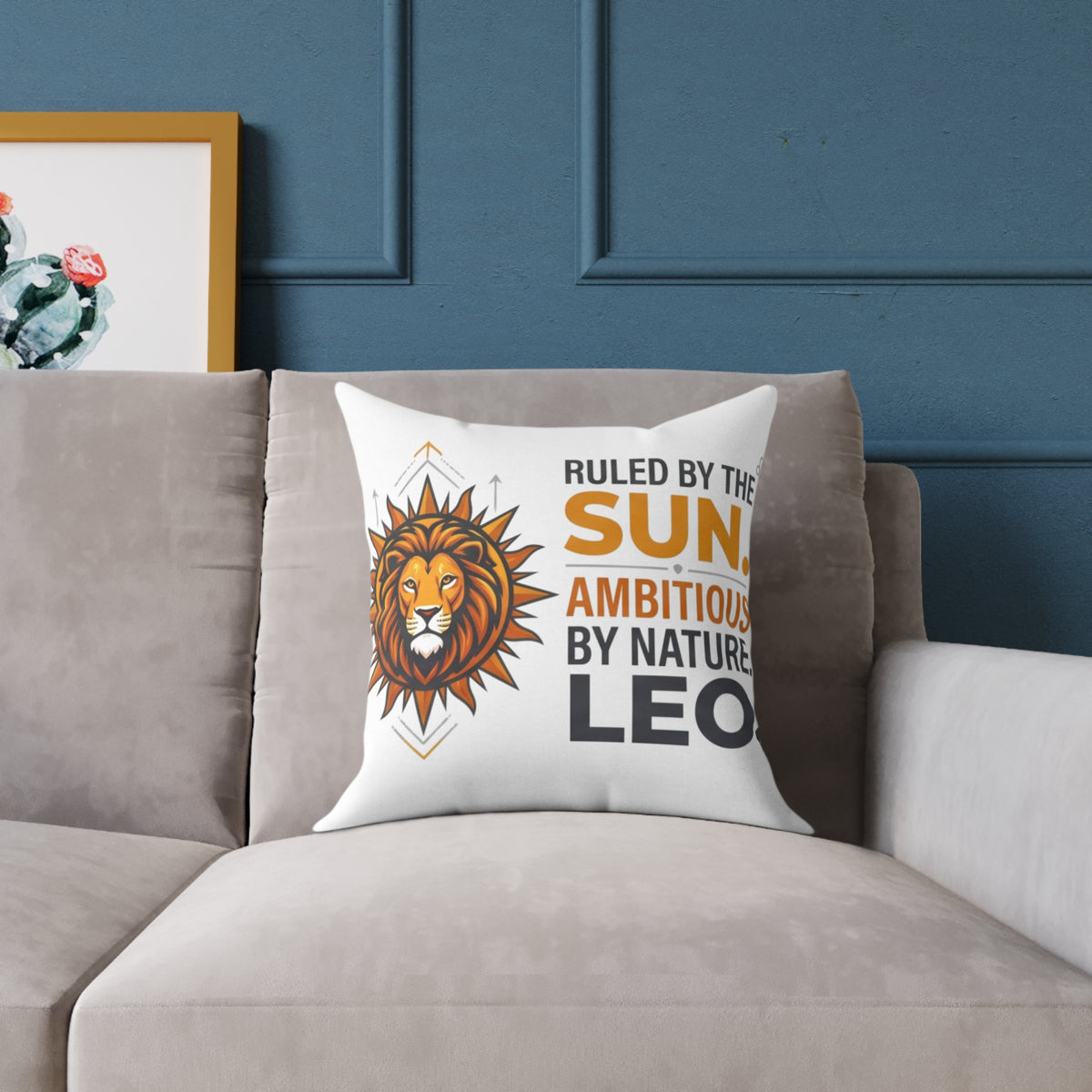 Leo Zodiac Ruled By The Sun Square Poly Canvas Pillow