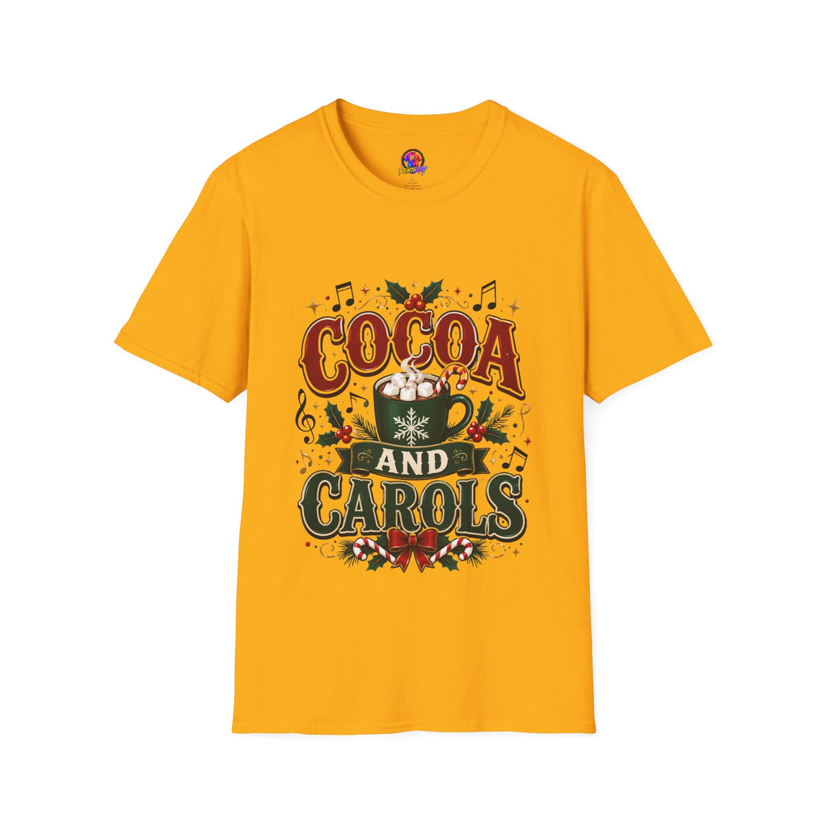 Cocoa and Carols T-Shirt — Cozy Holiday Cocoa Graphic Tee