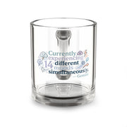 Gemini Glass Mug — “Currently experiencing 14 different moods simultaneously” 10oz