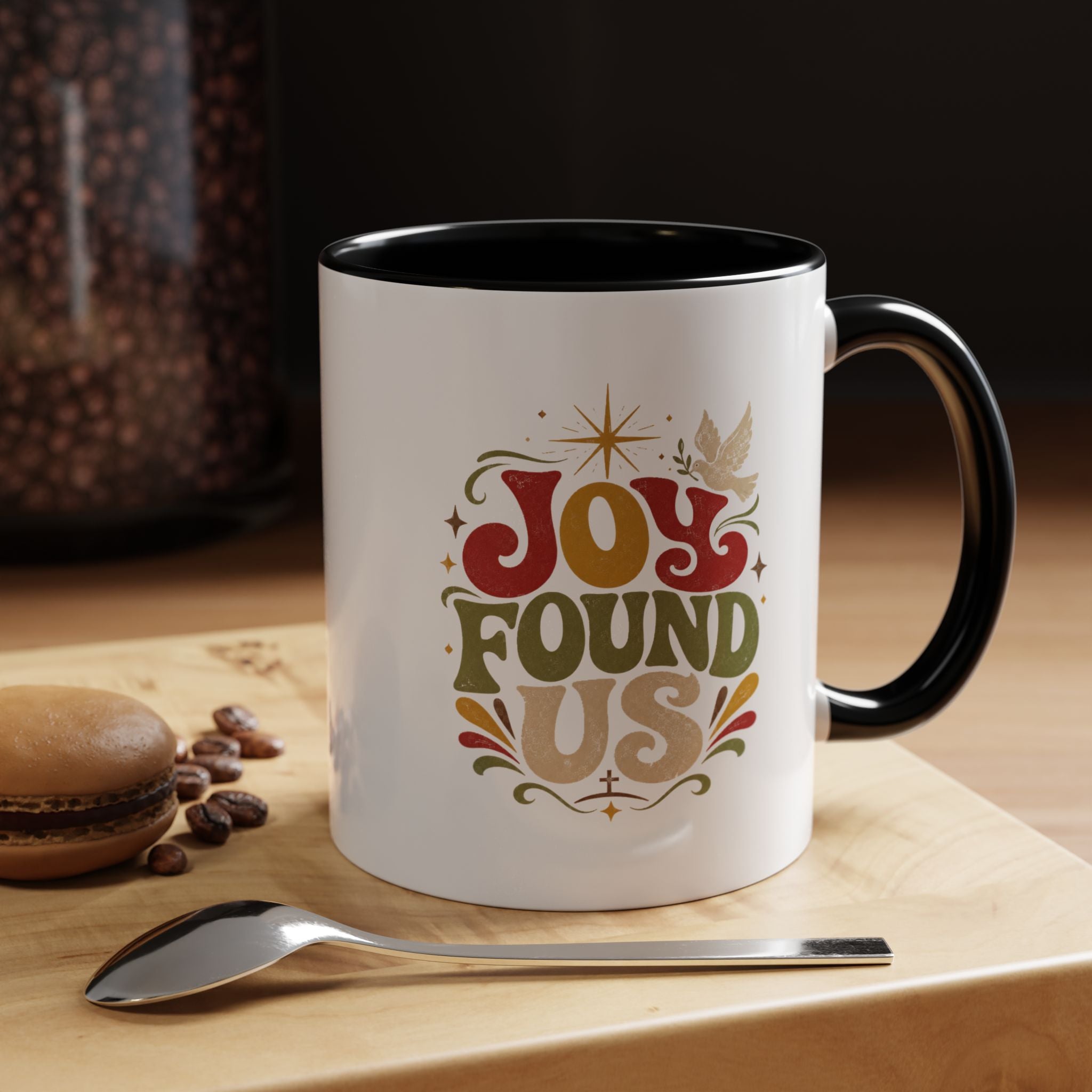 Christmas Joy Found Us Mug — Retro Holiday Coffee Cup