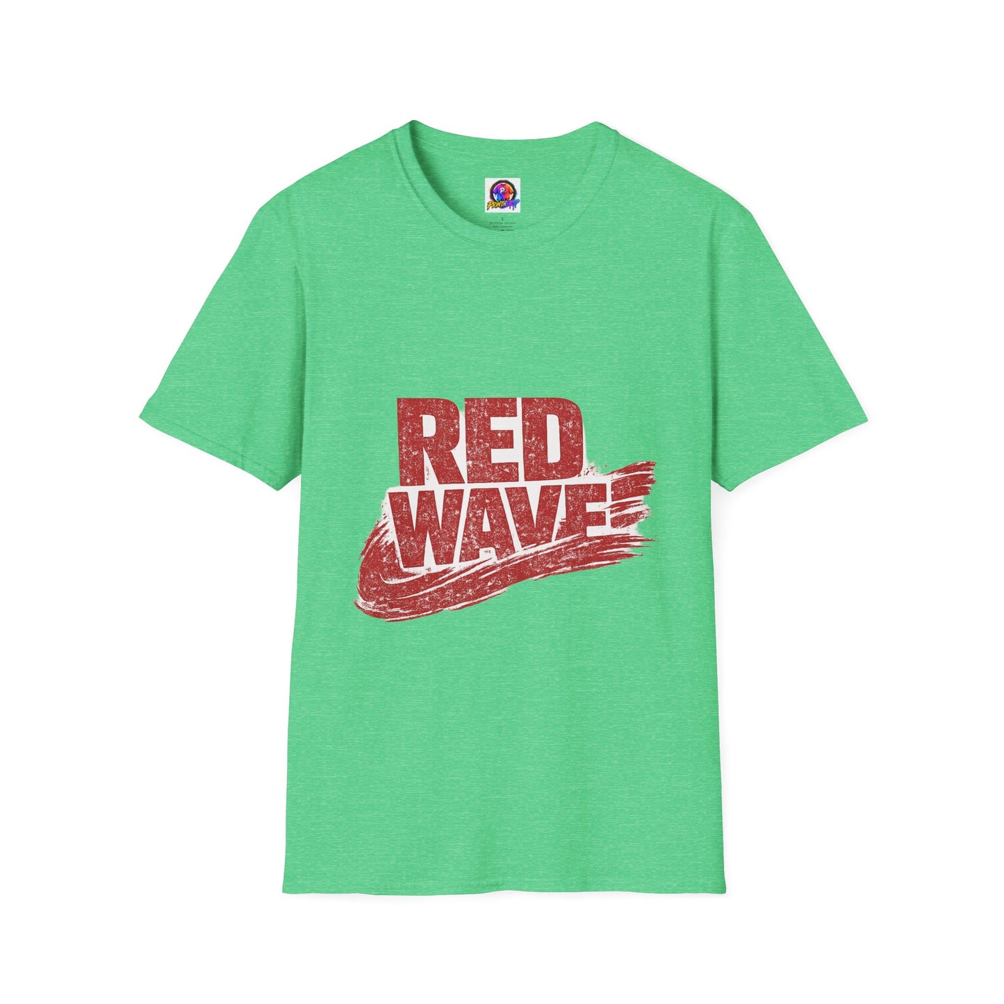 South Korea Red Wave Graphic T‑Shirt — Vintage Distressed Logo Tee