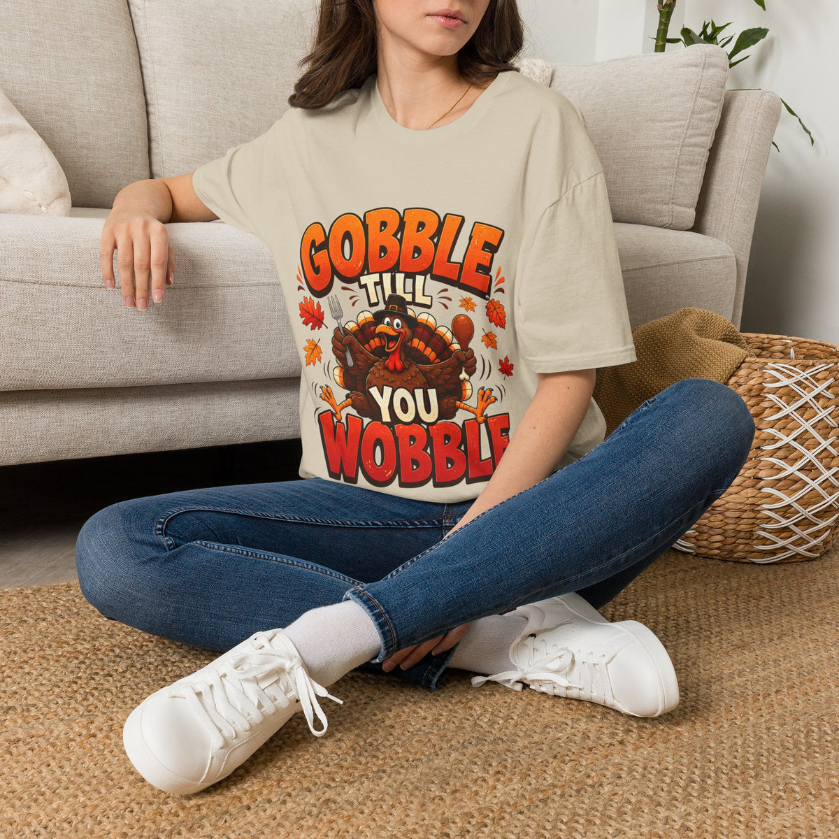 Thanksgiving T-Shirt Gobble 'Til You Wobble Thanksgiving T-Shirt