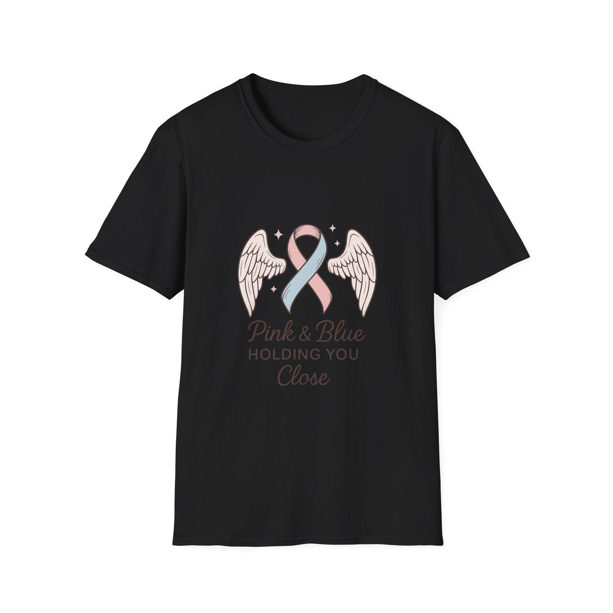 Pink & Blue Ribbon Angel Wings T-Shirt — Infant Loss Awareness Tee - Trending Now - October 2026
