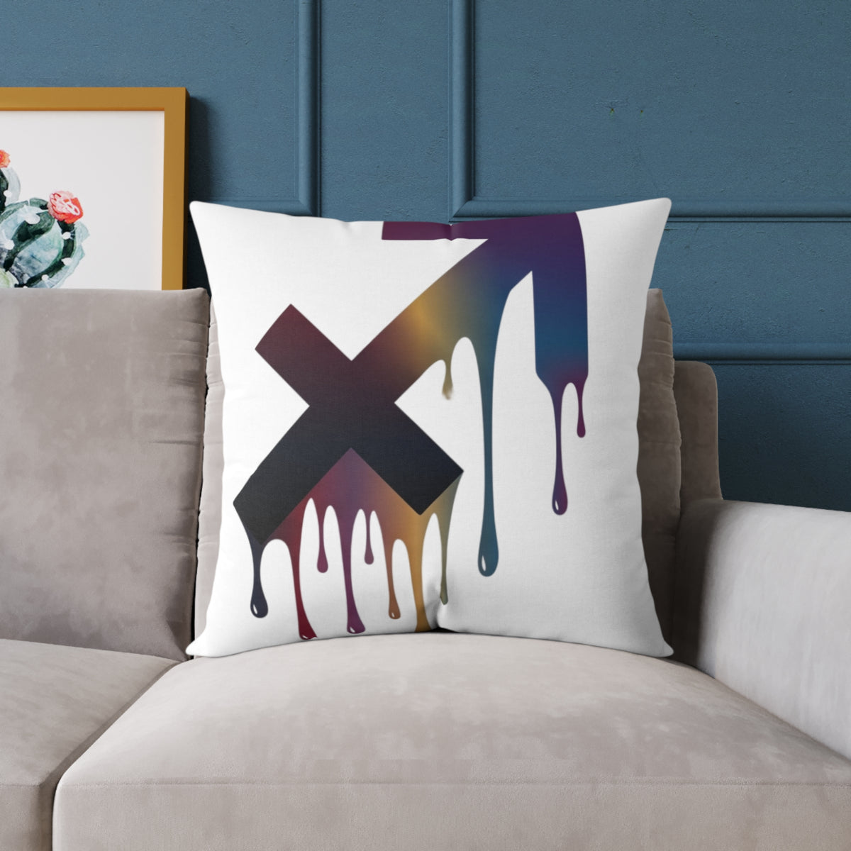 Dripping Sagittarius Zodiac Astrological Square Poly Canvas Pillow