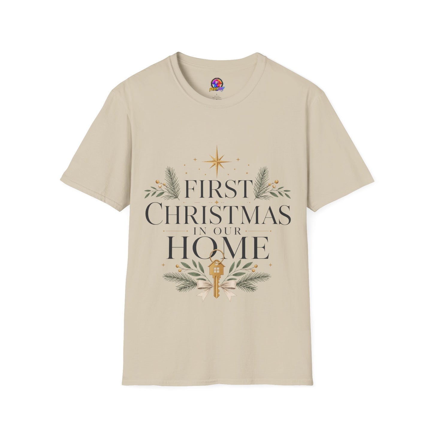 First Christmas T-Shirt — 'First Christmas in Our Home' Elegant Holiday Tee