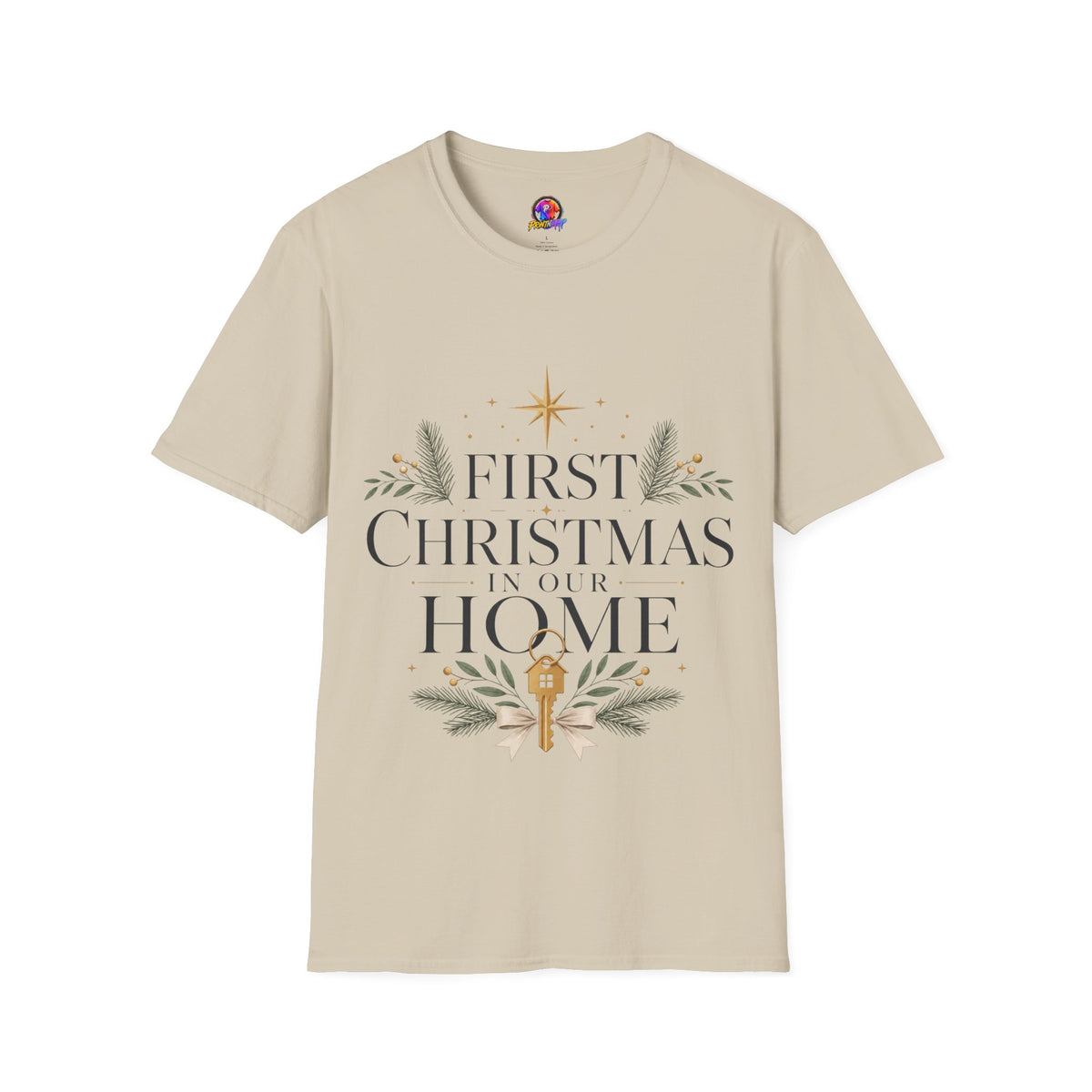 First Christmas T-Shirt — 'First Christmas in Our Home' Elegant Holiday Tee
