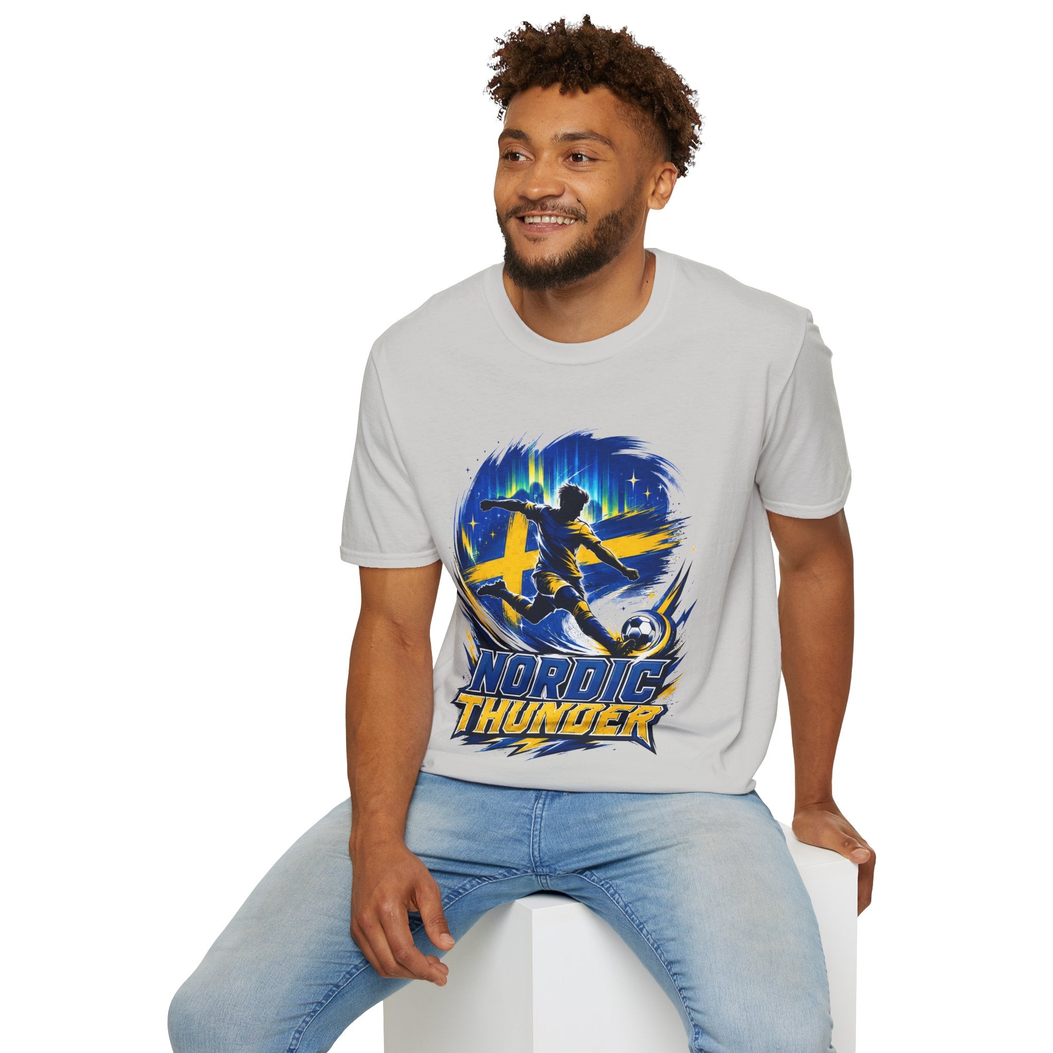 Sweden Nordic Thunder Soccer T-Shirt — Sweden Football Fan Tee