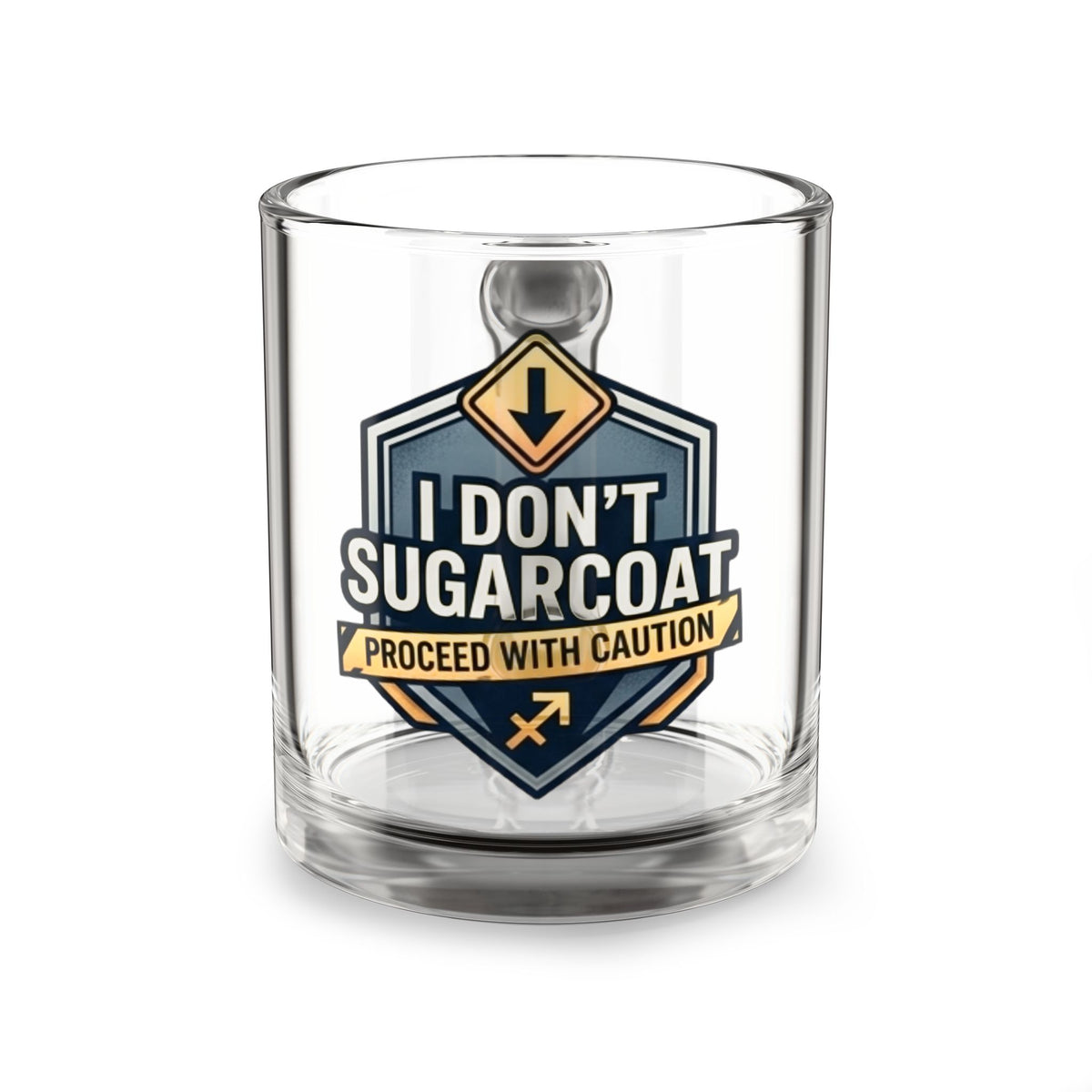 Sagittarius Glass Mug  I Don’t Sugarcoat Glass Mug — Proceed With Caution Novelty Coffee Cup