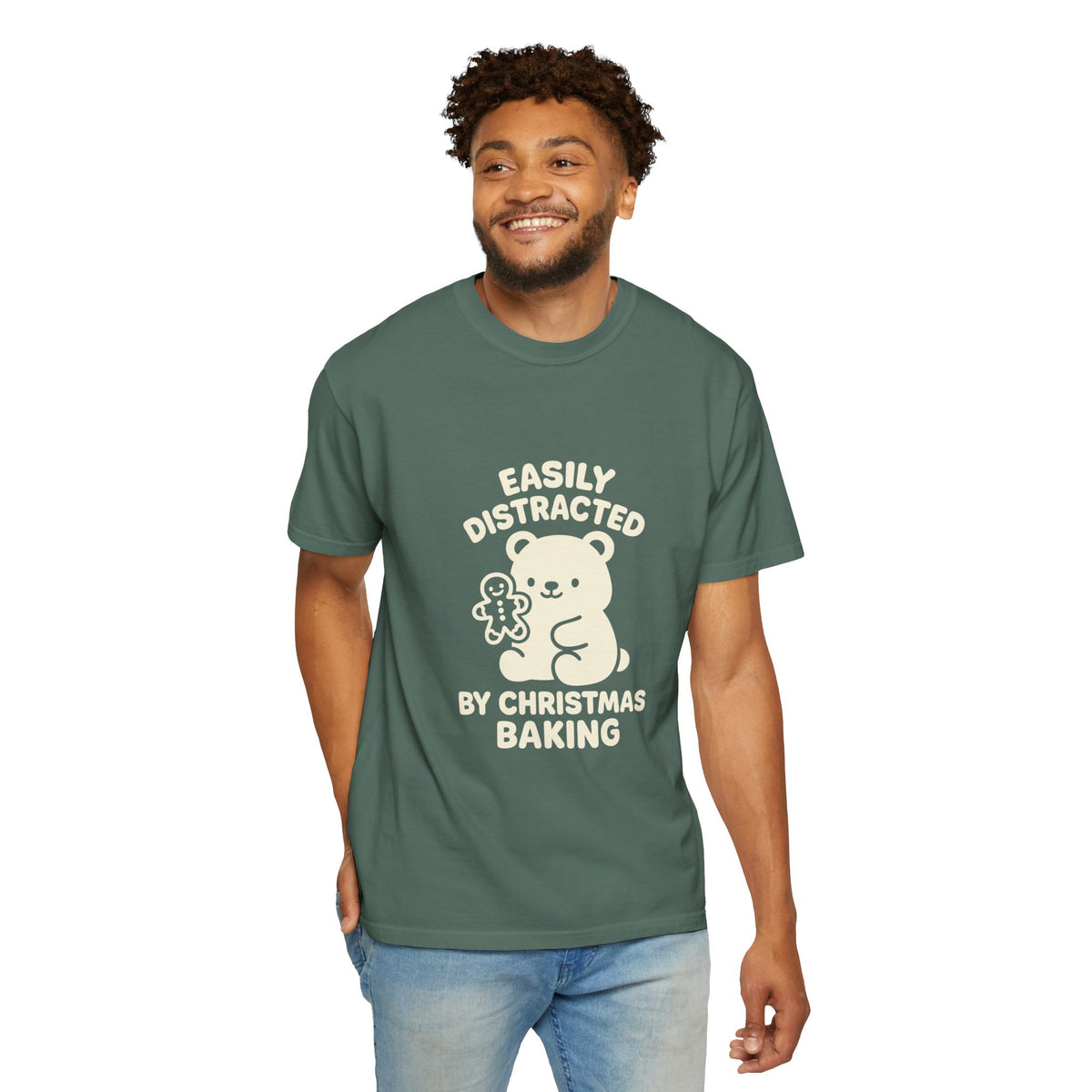 T-Shirt — "Easily Distracted by Christmas Baking" Cute Bear Holiday Tee- Trending Now - October 2026