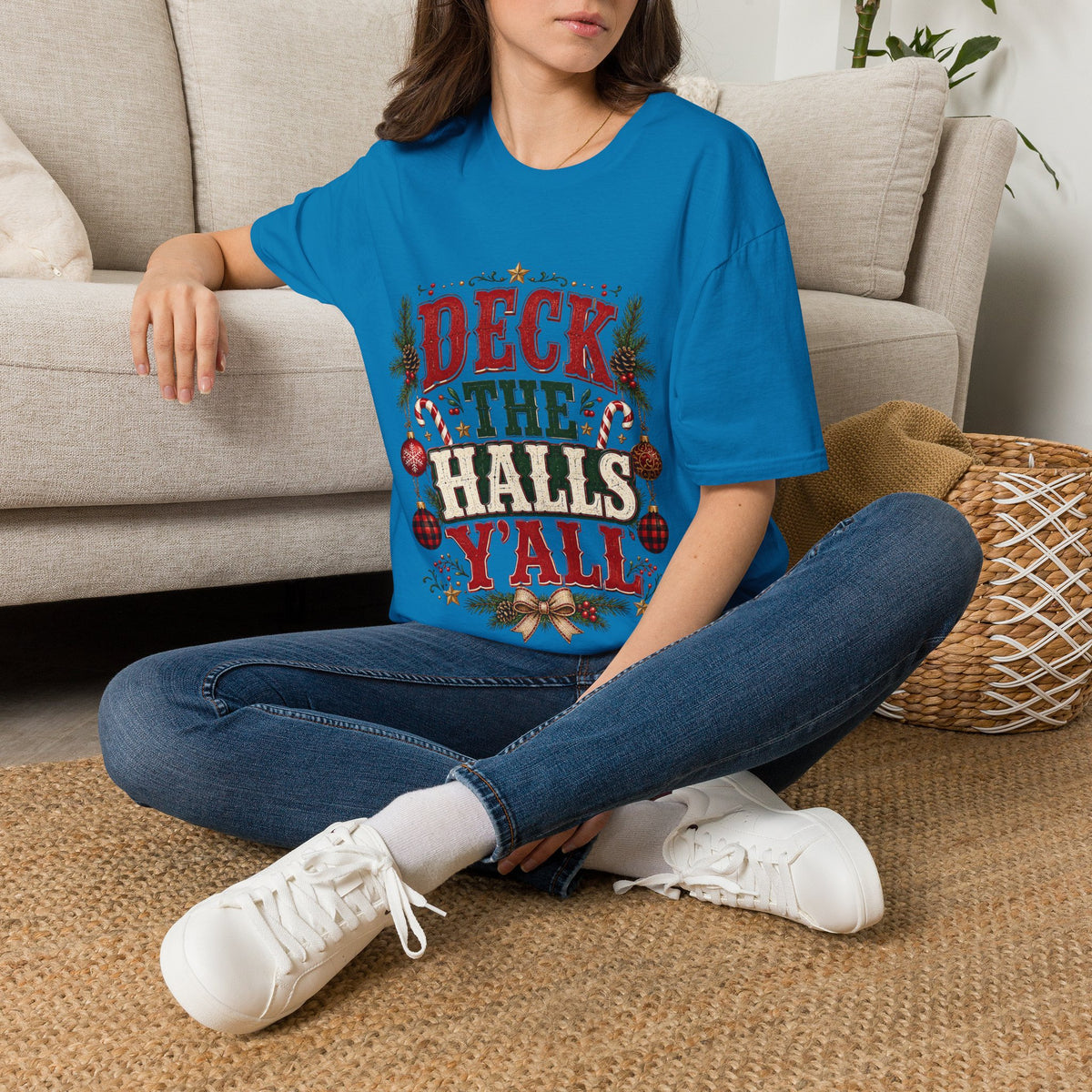 Deck the Halls Y'All T-Shirt — Festive Christmas Holiday Tee