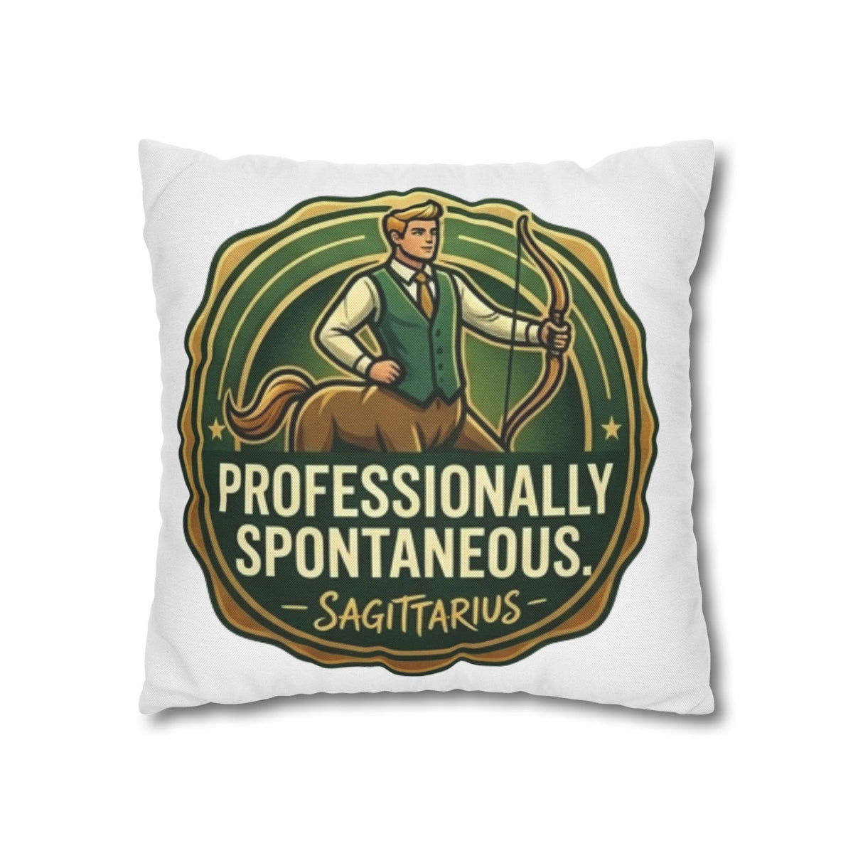 Sagittarius Pillowcase — "Professionally Spontaneous" Zodiac Decor