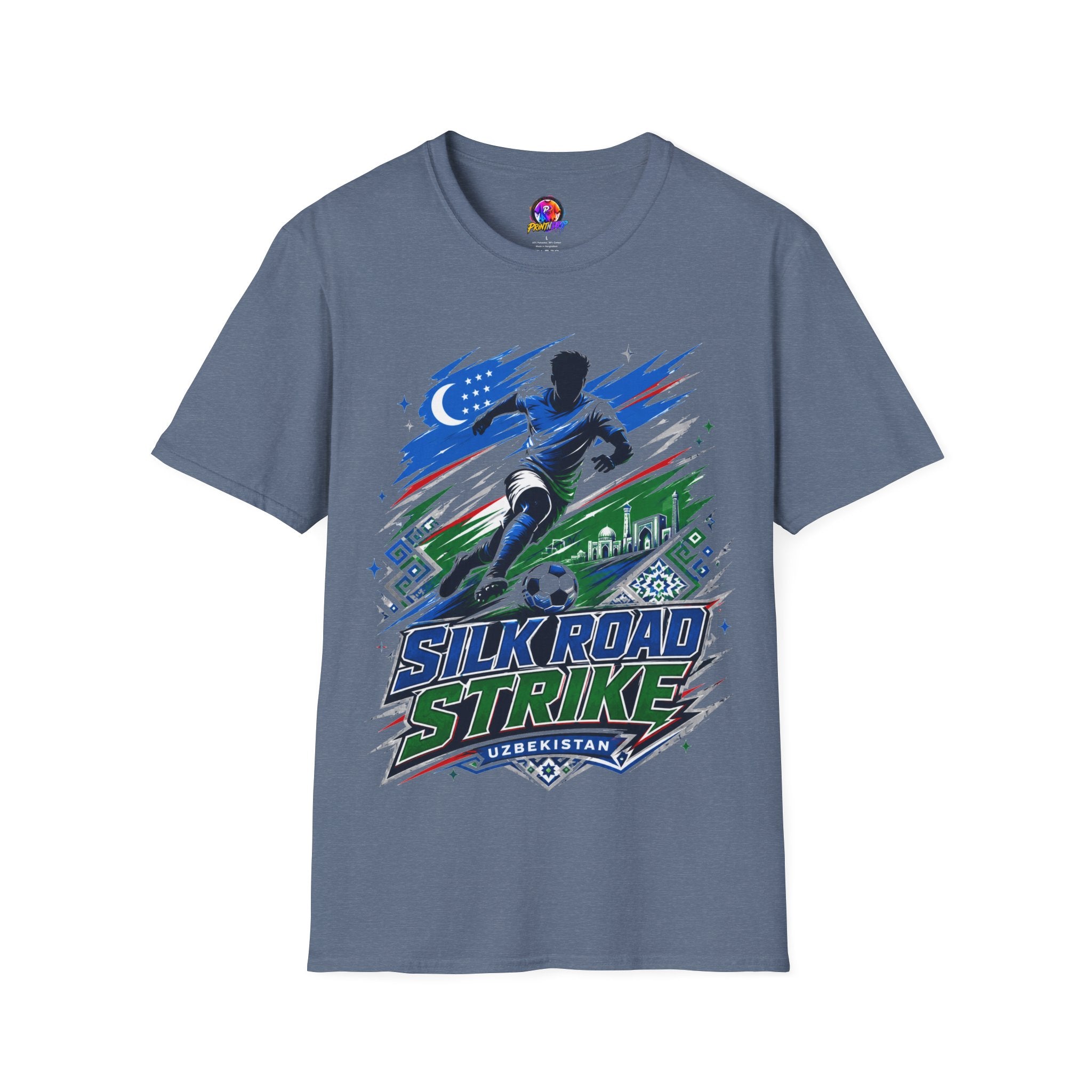 Silk Road Strike Soccer T-Shirt — Uzbekistan Football Graphic Tee