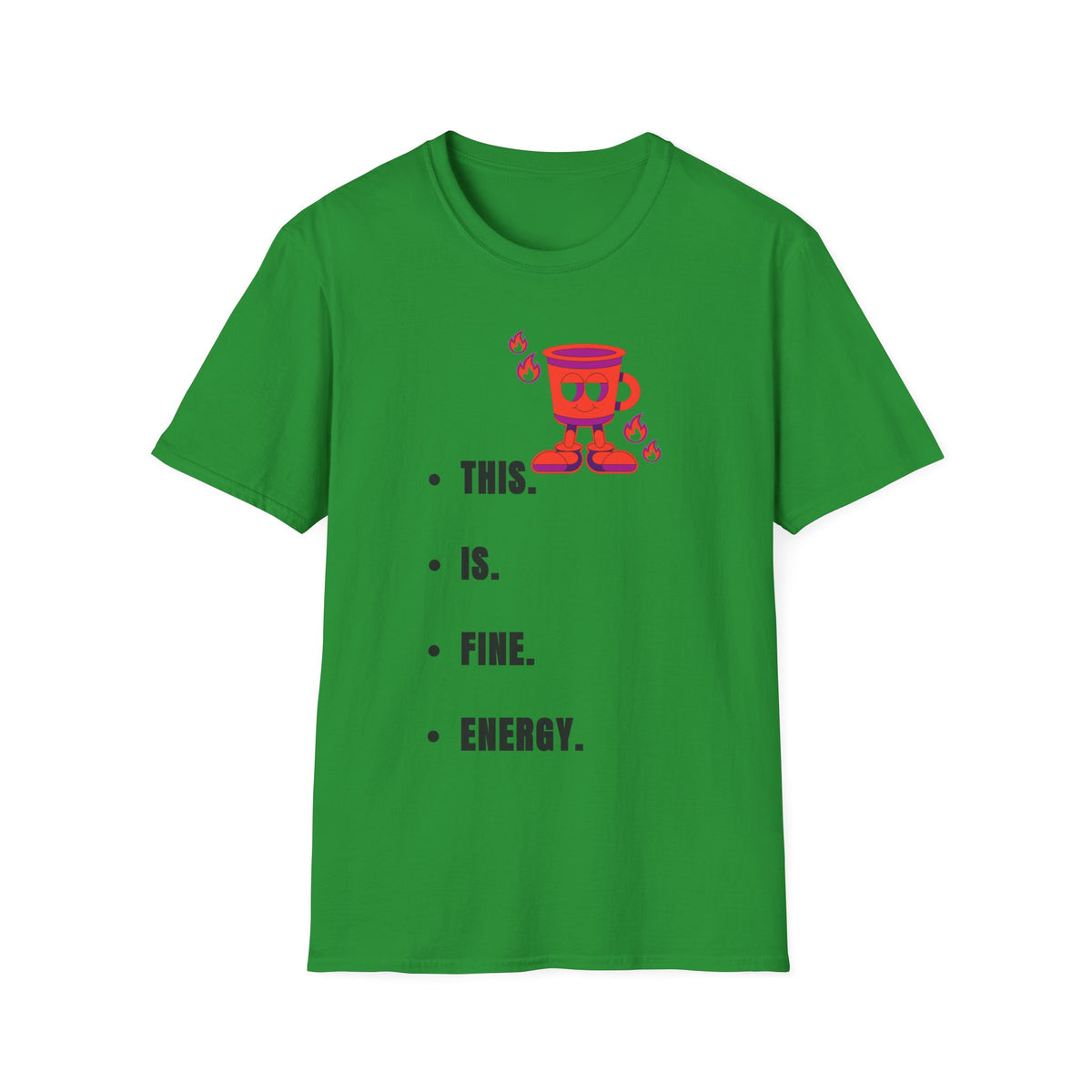 This Is Fine Coffee Mug T-Shirt — Cute Cartoon Coffee Tee - Trending Now - September 2026