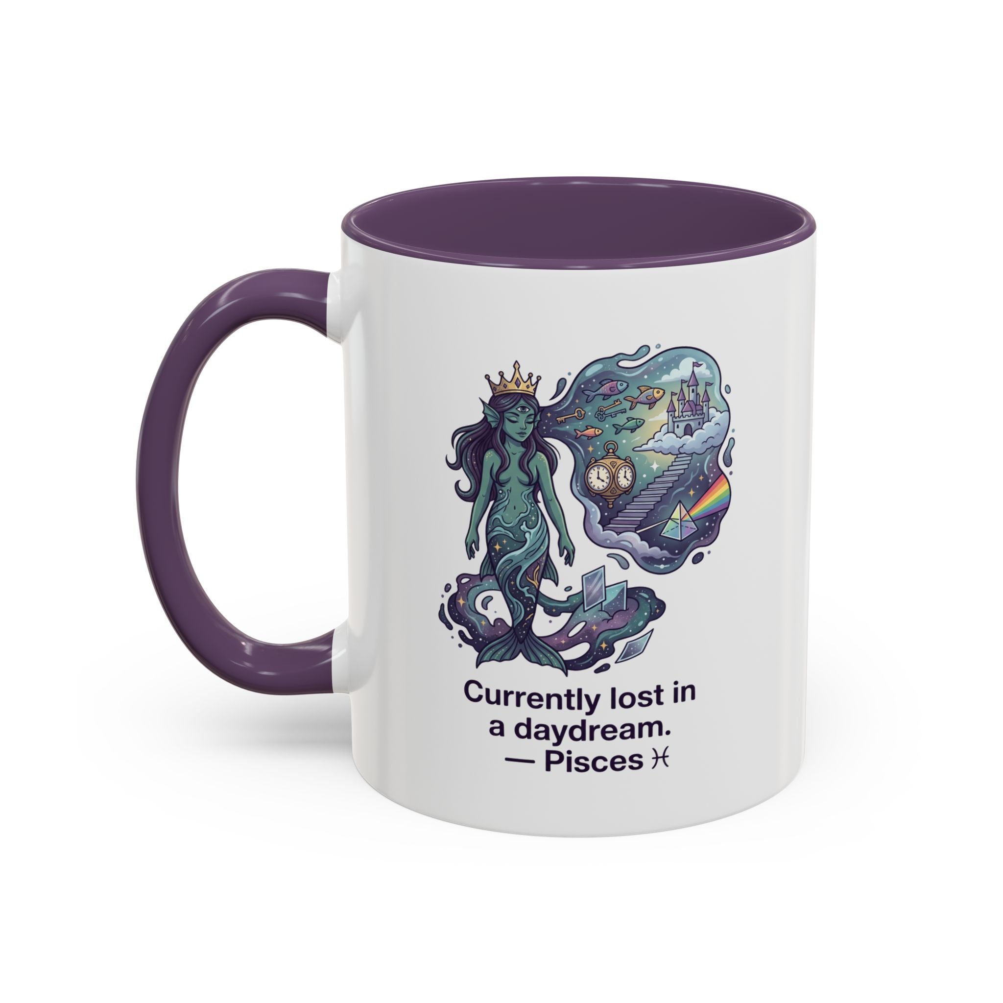 Pisces Daydream Accent Coffee Mug — "Currently lost in a daydream" Astrological Zodiac Gift