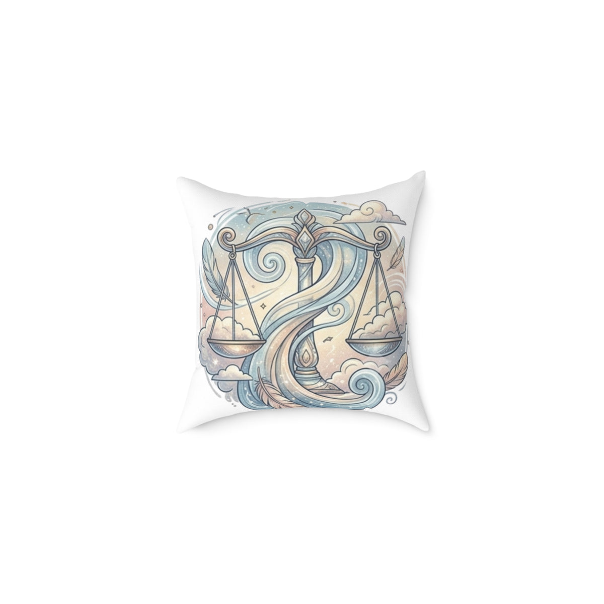 Libra Balance Zodiac Square Poly Canvas Pillow