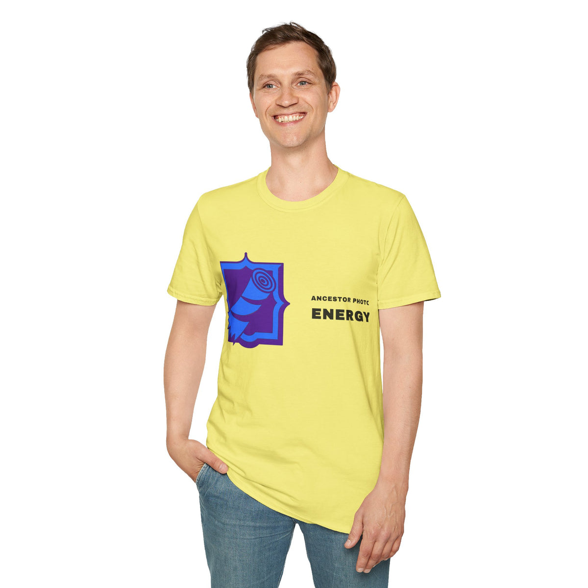 Rose Shield T-Shirt — Abstract Blue Rose Graphic Tee (Accent Text: 'ENERGY') - Trending Now - September 2026