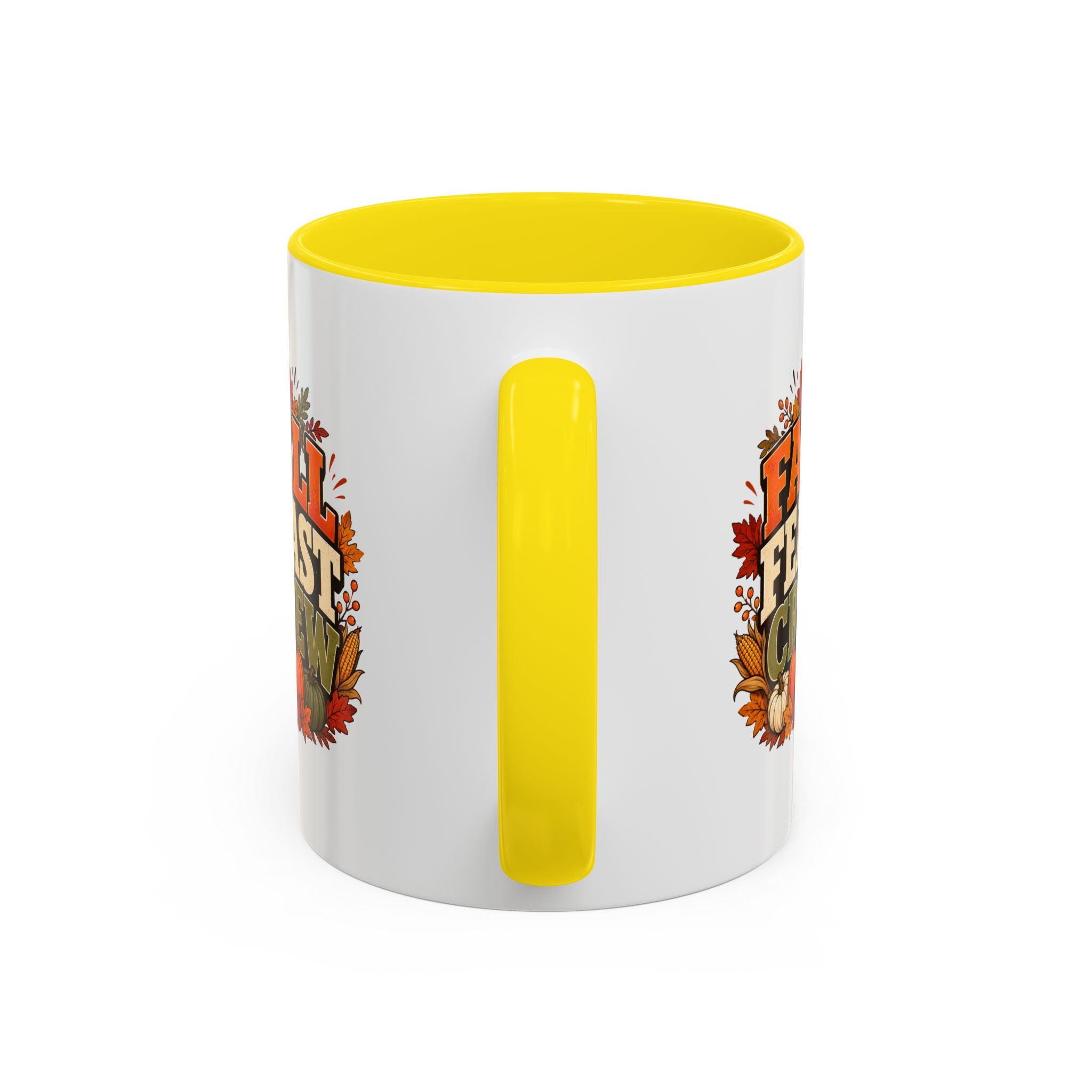 Thanksgiving Mug Fall Feast Crew Coffee Mug — Autumn Pumpkin & Leaves Accent Mug