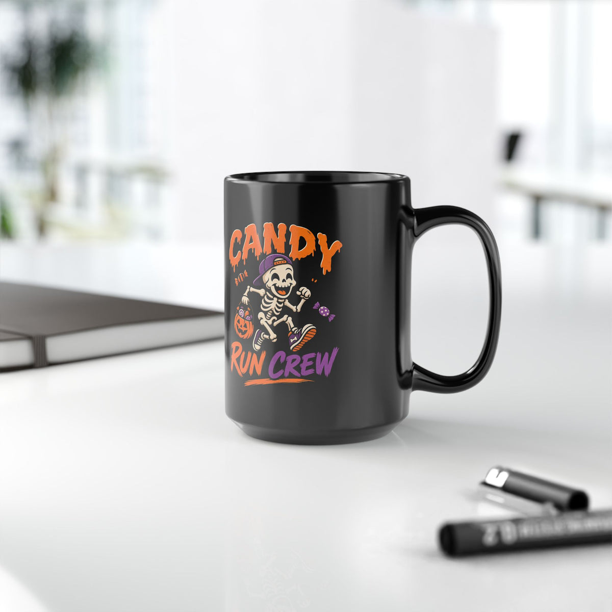 Candy Run Crew Halloween Mug — Black Ceramic Coffee Cup (11oz/15oz)