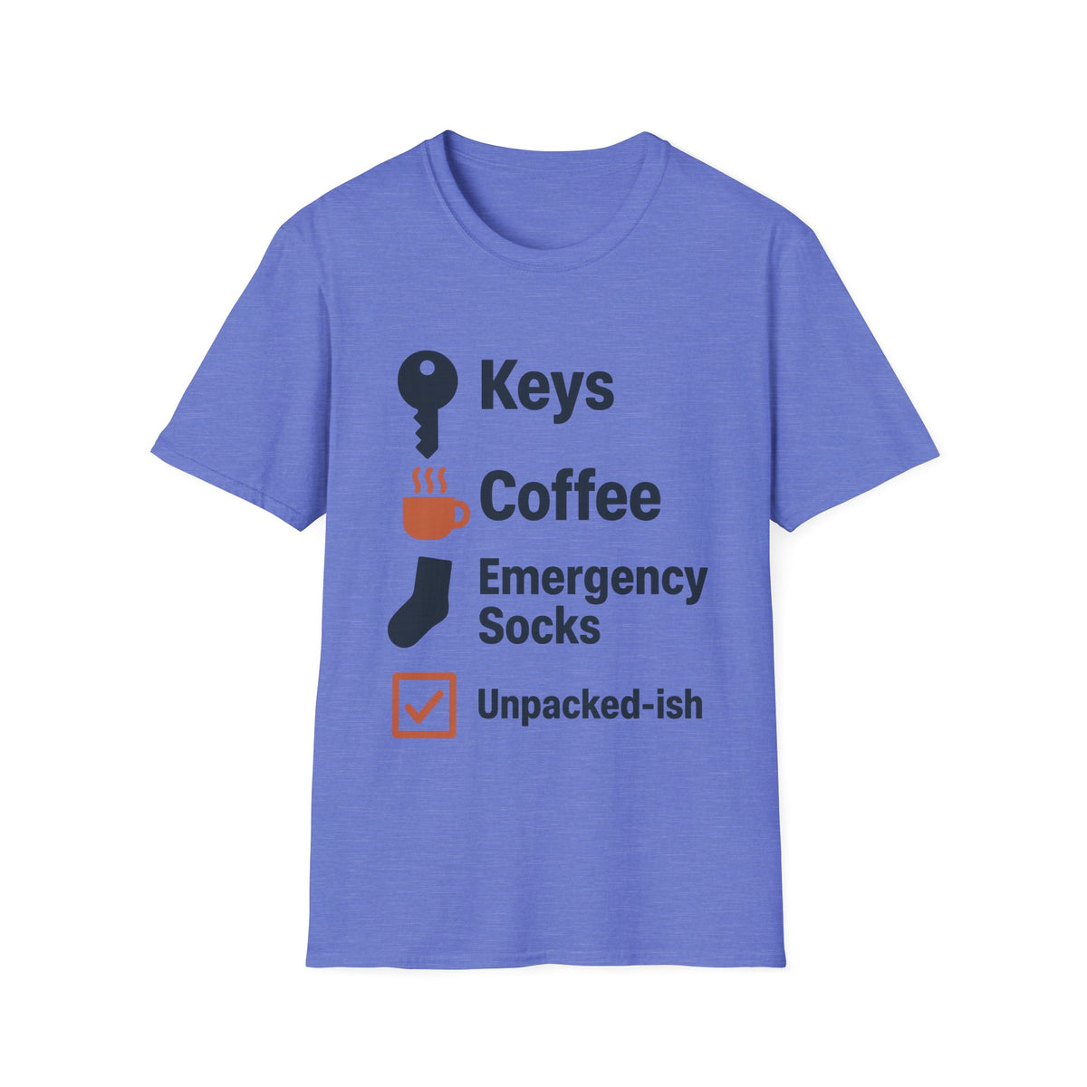 Keys, Coffee, Phone, Wallet Checklist T-Shirt — Minimal Daily Essentials Graphic Tee - Trending Now - August 2026