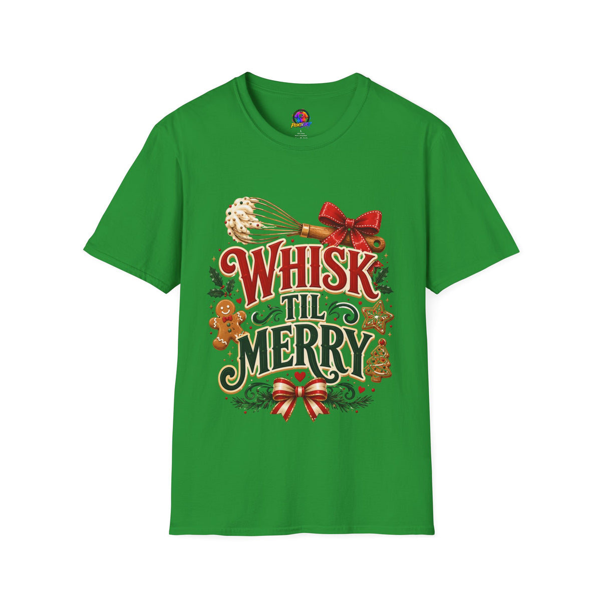 Christmas Baking T-Shirt — "Whisk 'Til Merry" Holiday Tee