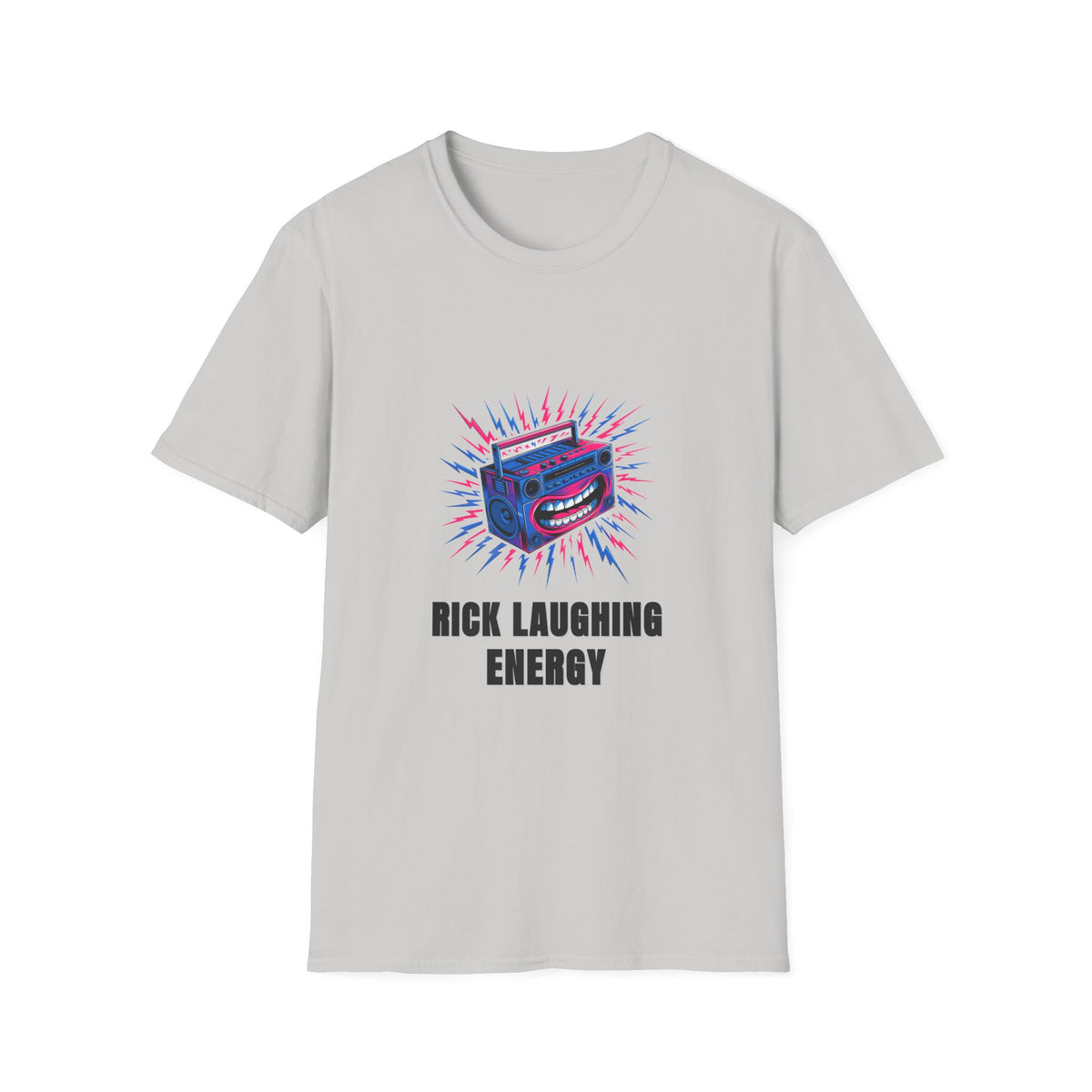 Rick Laughing Energy T-Shirt — Funny Retro Boombox Graphic Tee - Trending Now - August 2026
