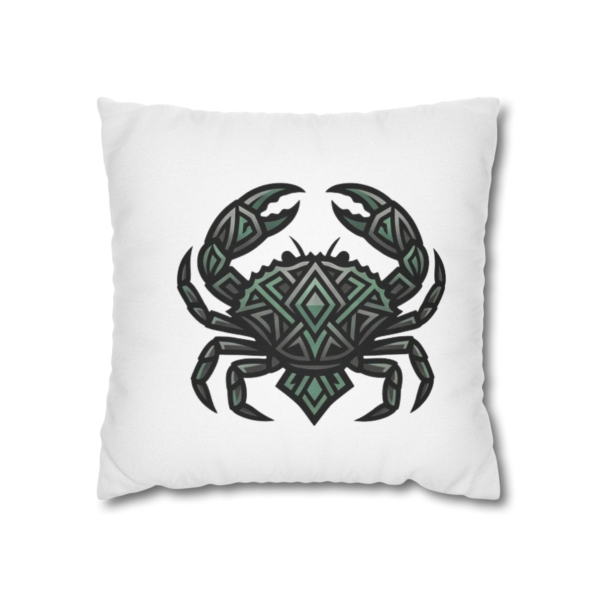 Cancer Zodiac Geometric Crab Throw Pillowcase — Coastal Zodiac Beach Decor