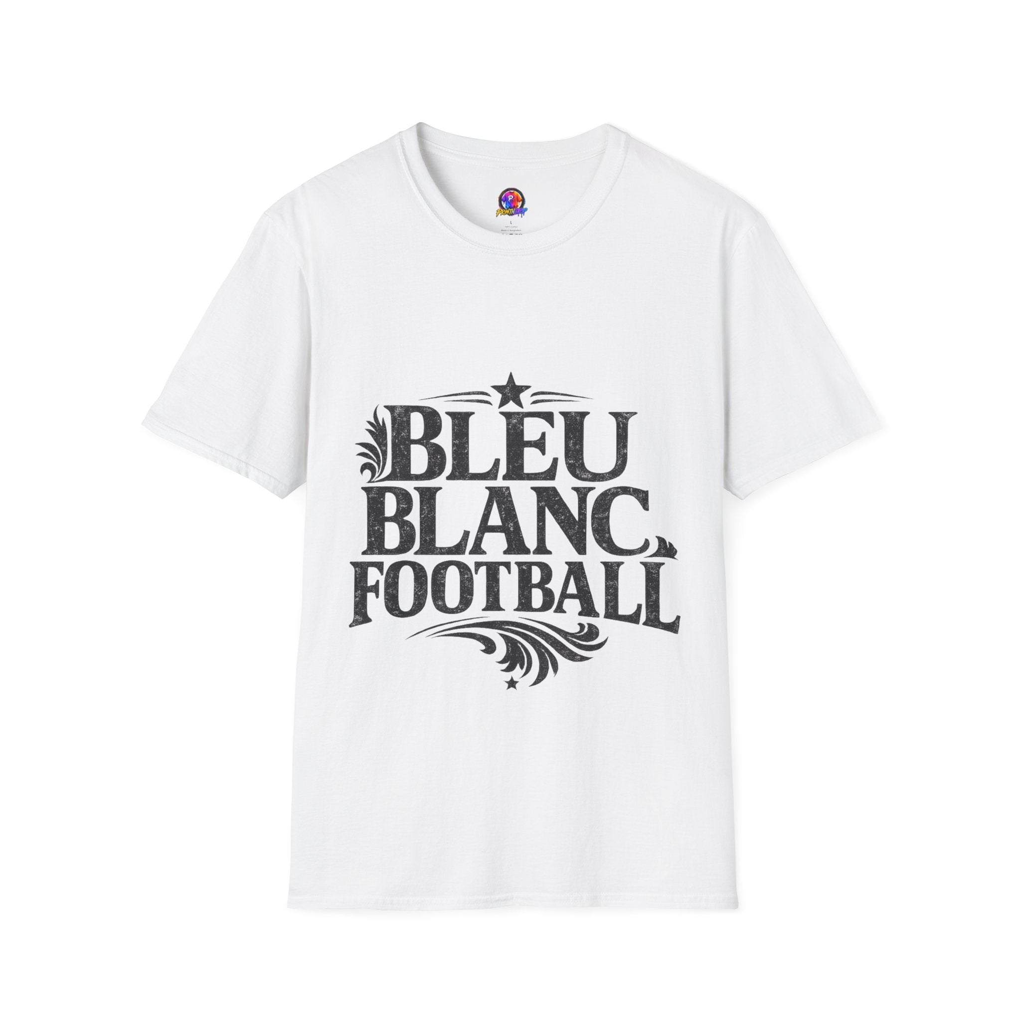 France Bleu Blanc Football T-Shirt — Vintage French Football Tee