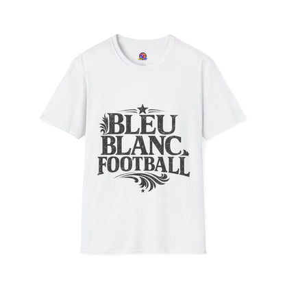 France Bleu Blanc Football T-Shirt — Vintage French Football Tee