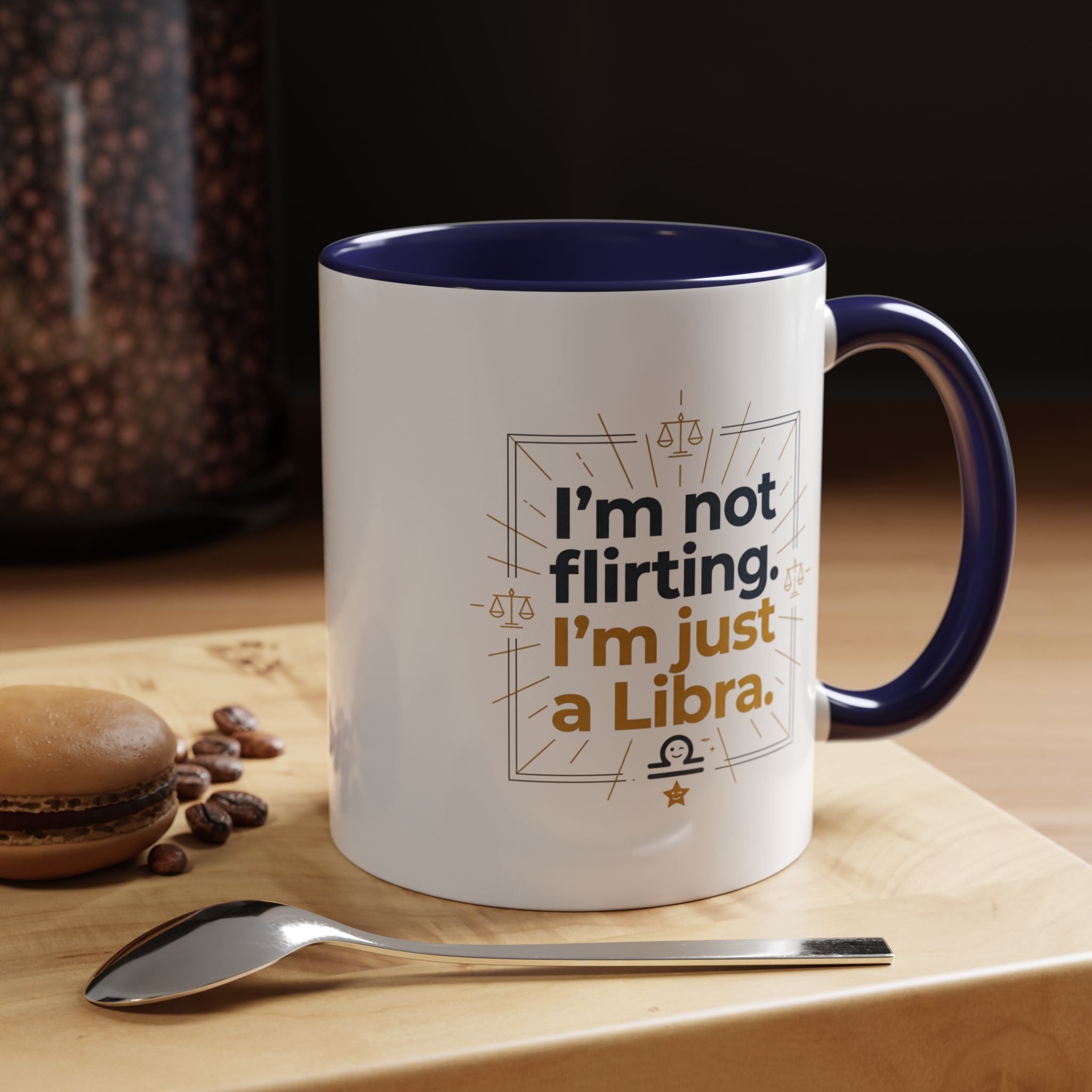 Libra Coffee Mug - "I'm Not Flirting, I'm Just a Libra" Accent Mug