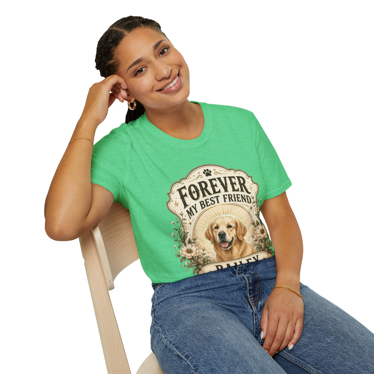 Dog Memorial T-Shirt — "Forever My Best Friend" Personalized Pet Tribute Tee